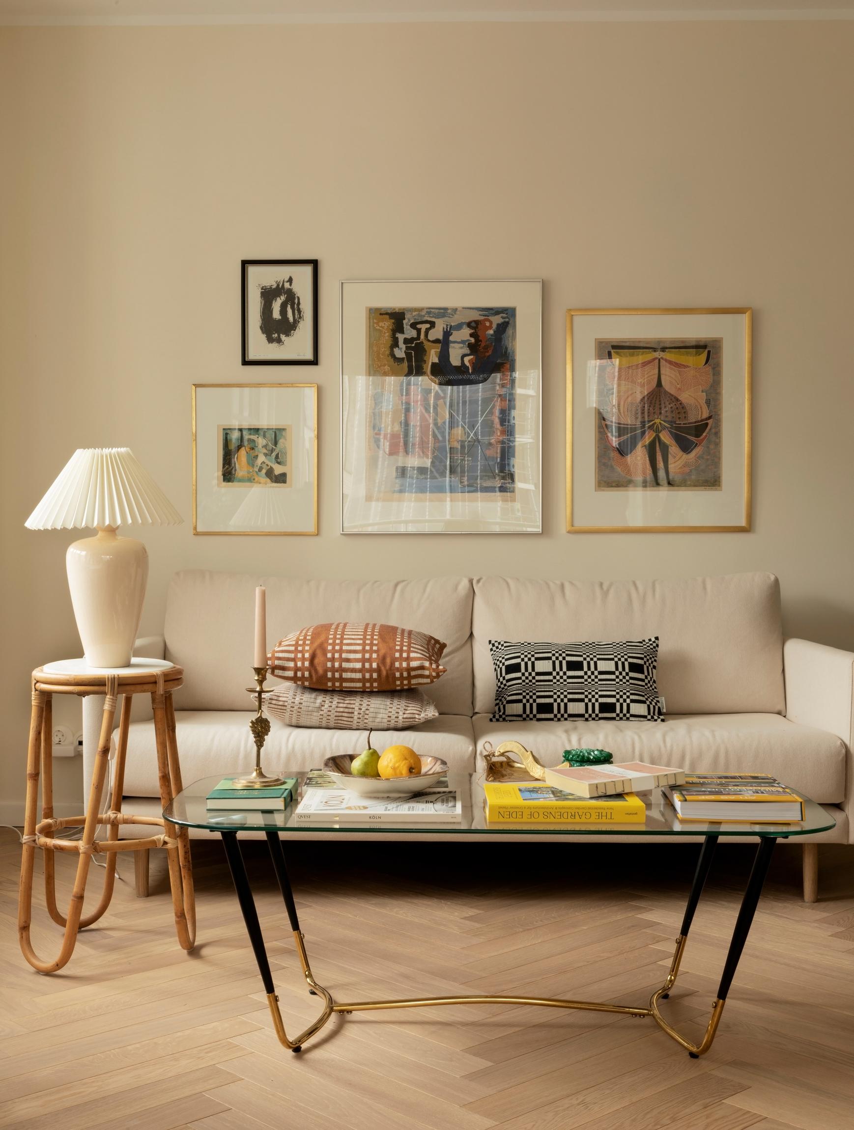 A cream-white and serene living room.
