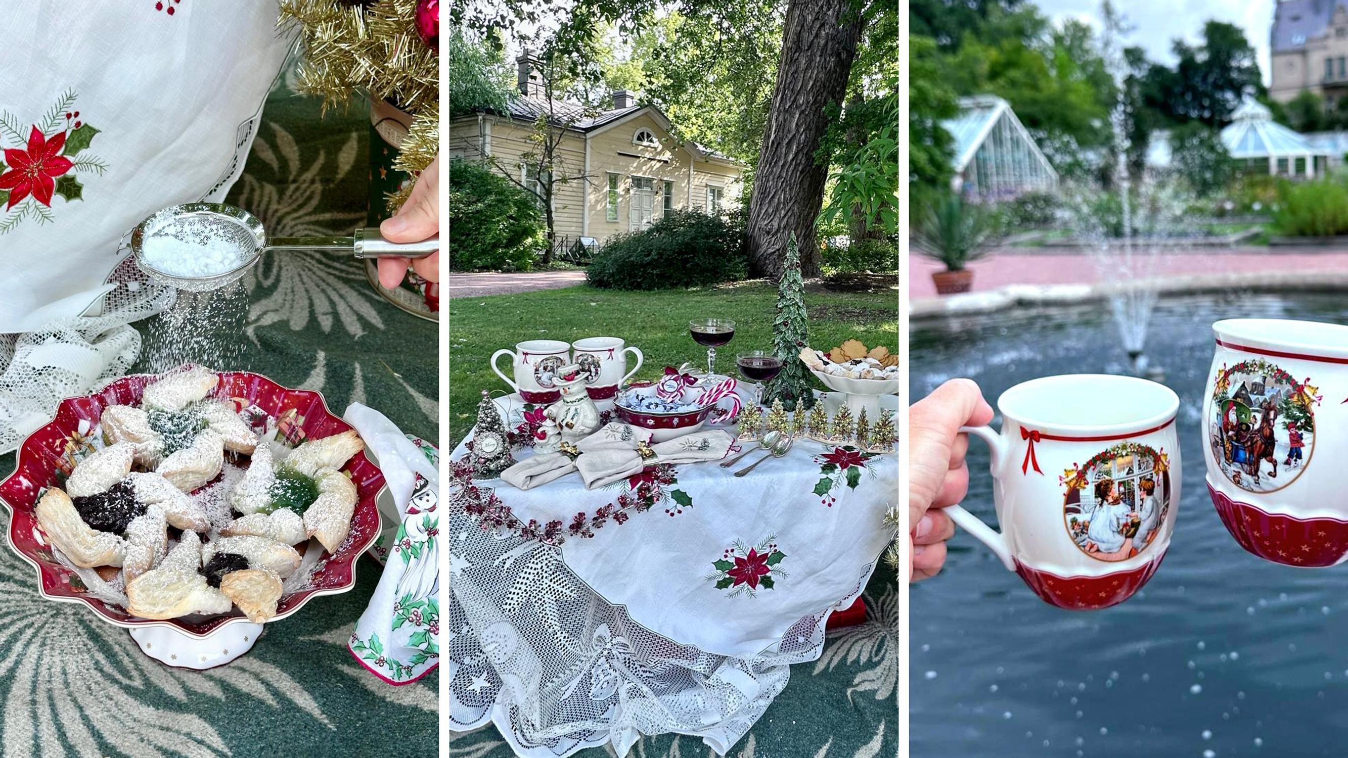 A Christmas picnic in August! Hanna and Johanna’s charming tradition amuses passersby