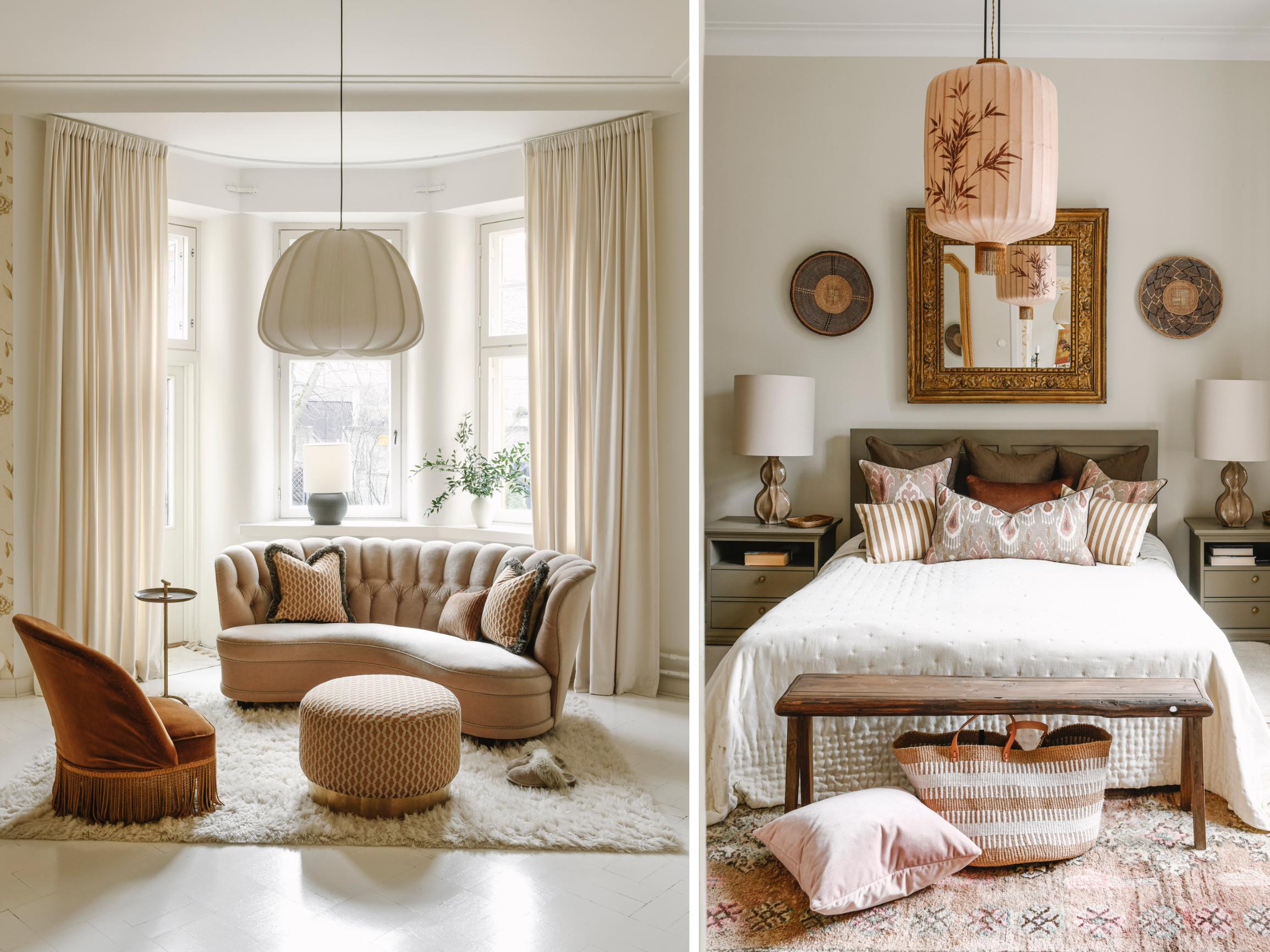 Helsinki home decorated with burnt orange, ochre, and bold patterns: “I’ve finally returned to the style and ambiance I truly enjoy”