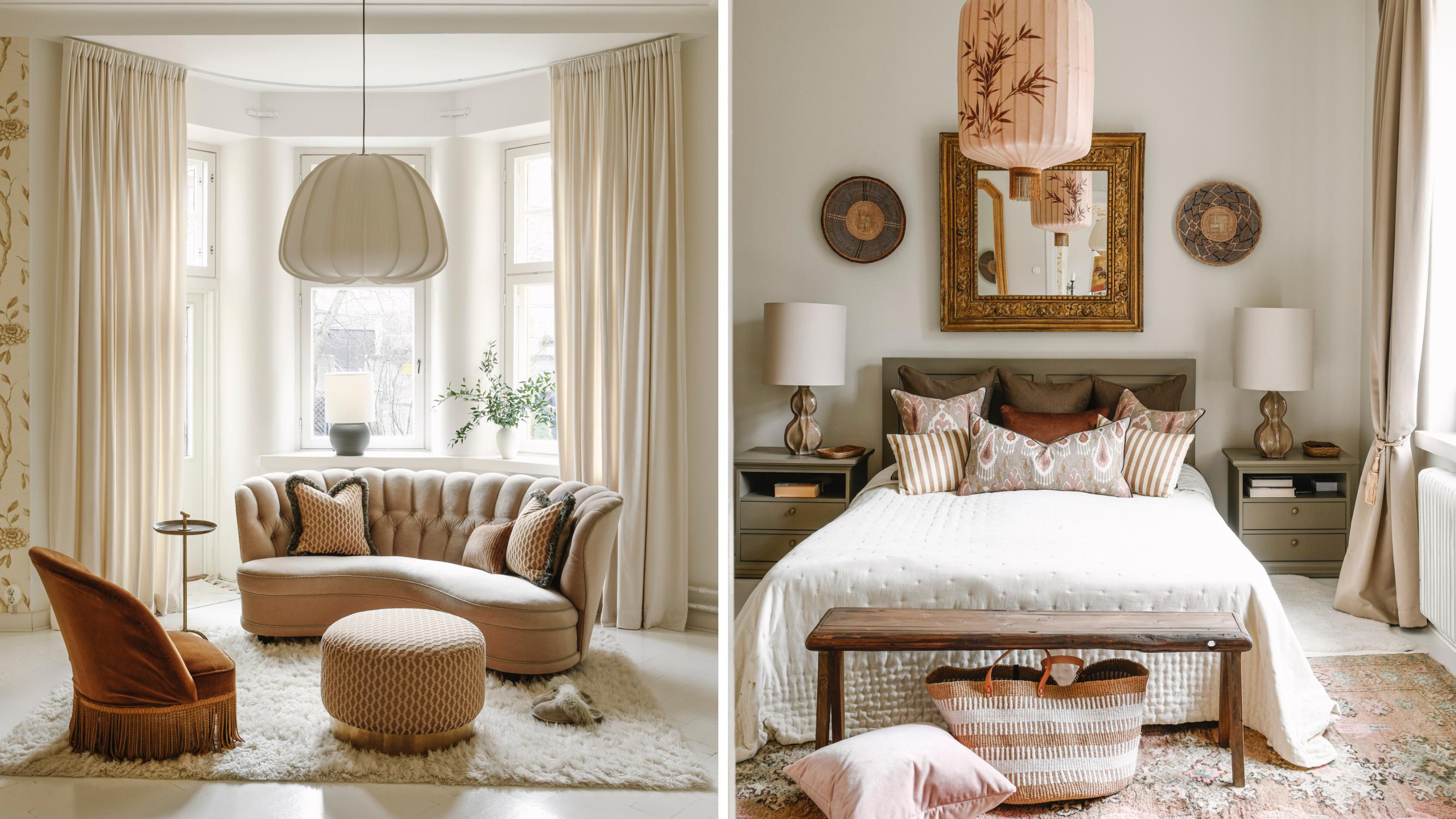 Helsinki home decorated with burnt orange, ochre, and bold patterns: “I’ve finally returned to the style and ambiance I truly enjoy”