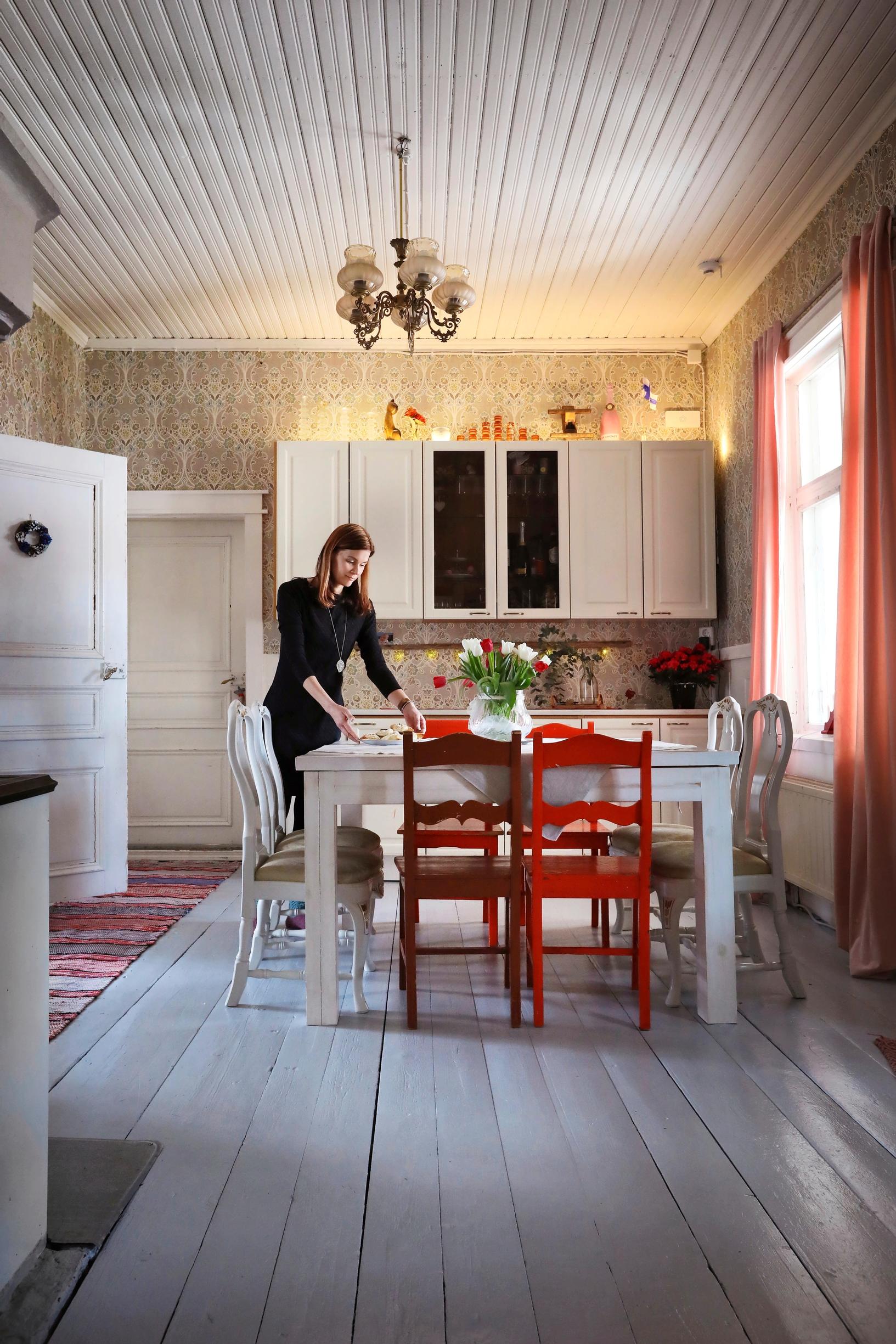 A bright kitchen renovated with respect for the old