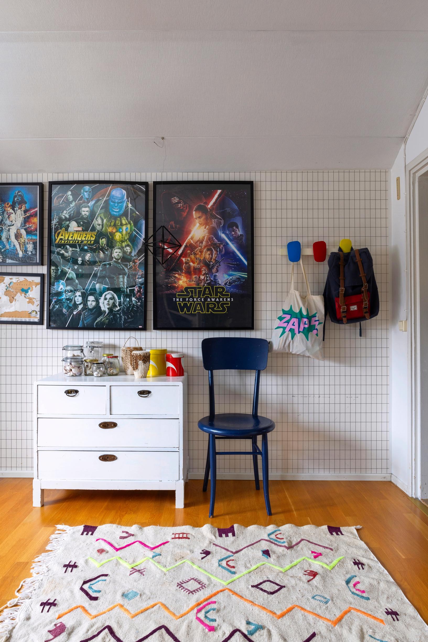 A children’s room with movie posters