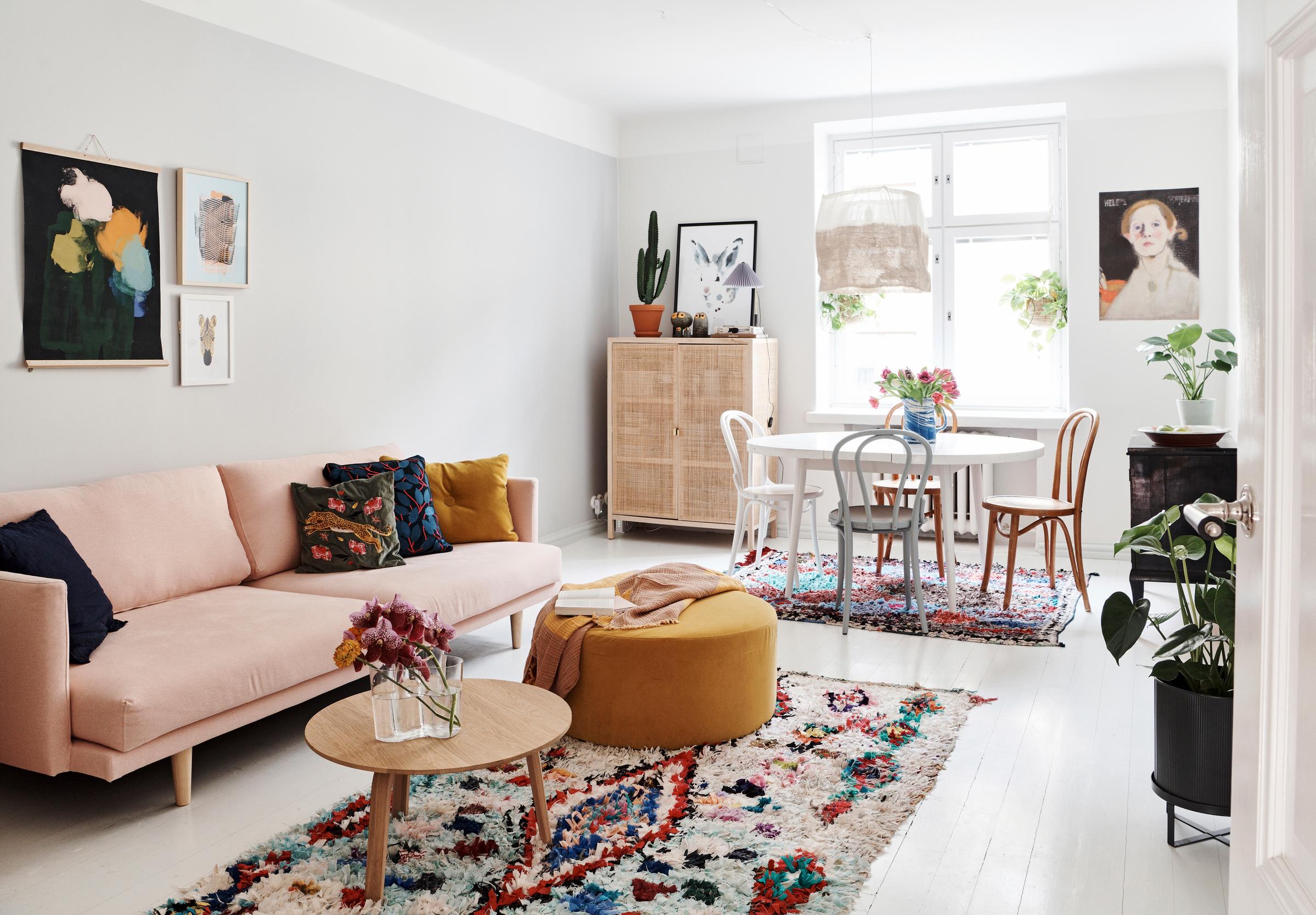 Boucherouite rugs in the living room