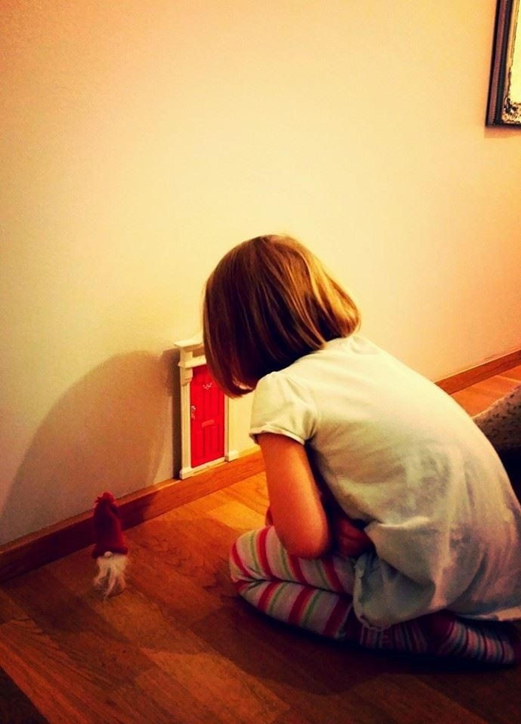 Huttunen family's elf door in its early days