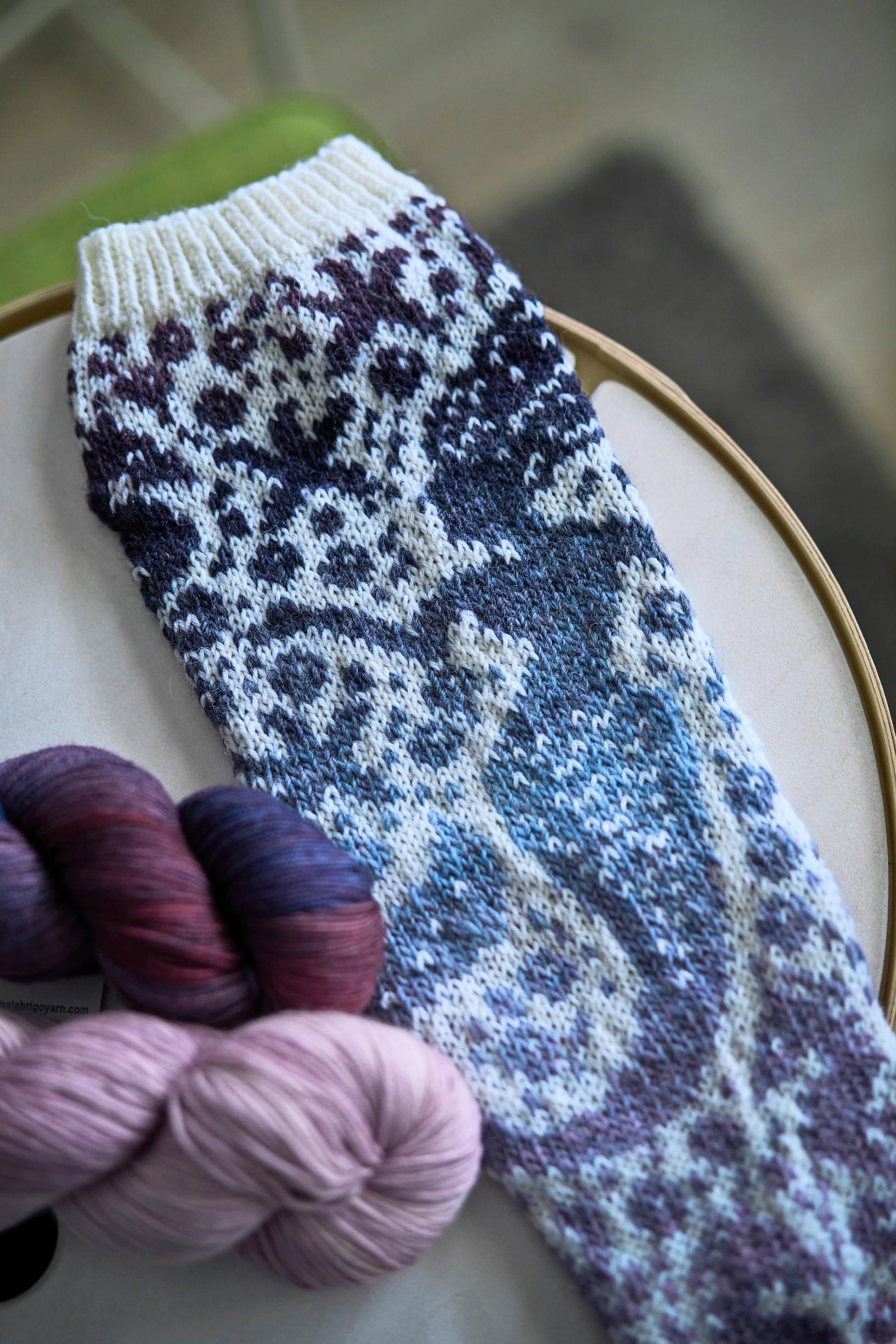 Patterned socks with a mermaid motif