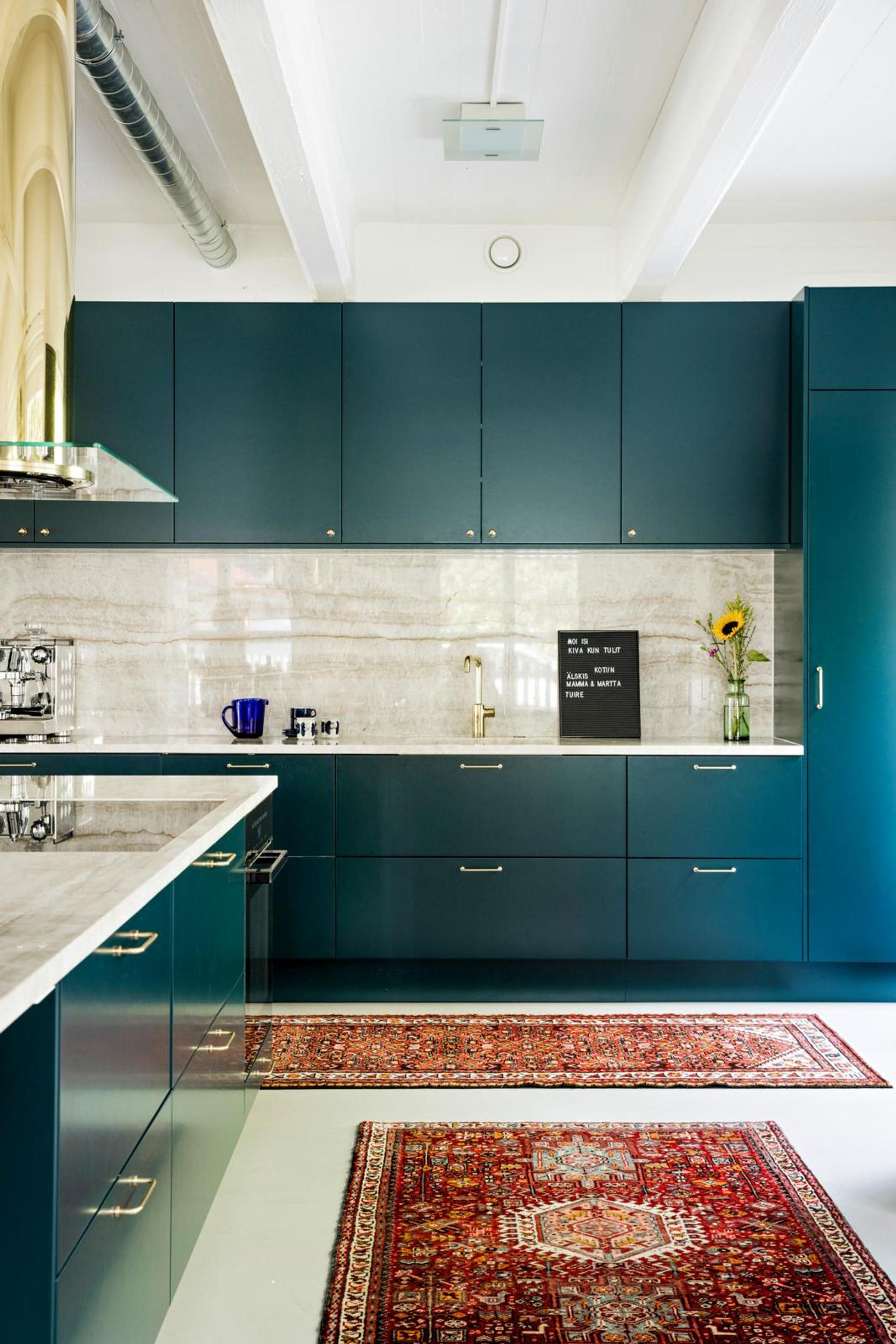Teal kitchen