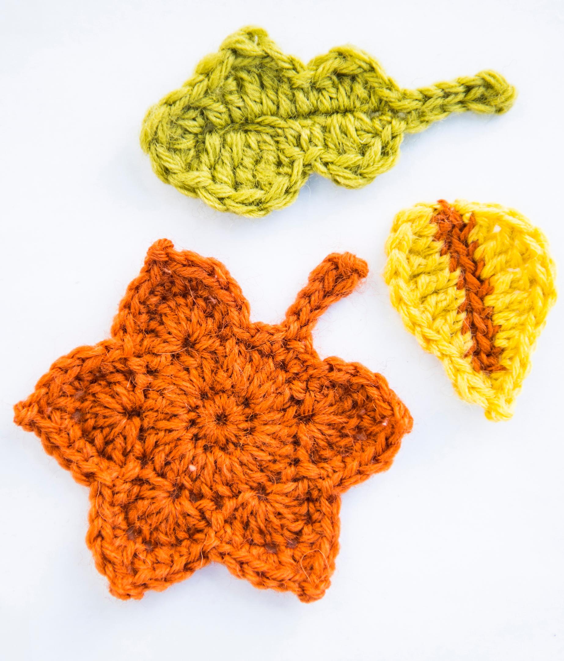 Crocheted autumn leaves