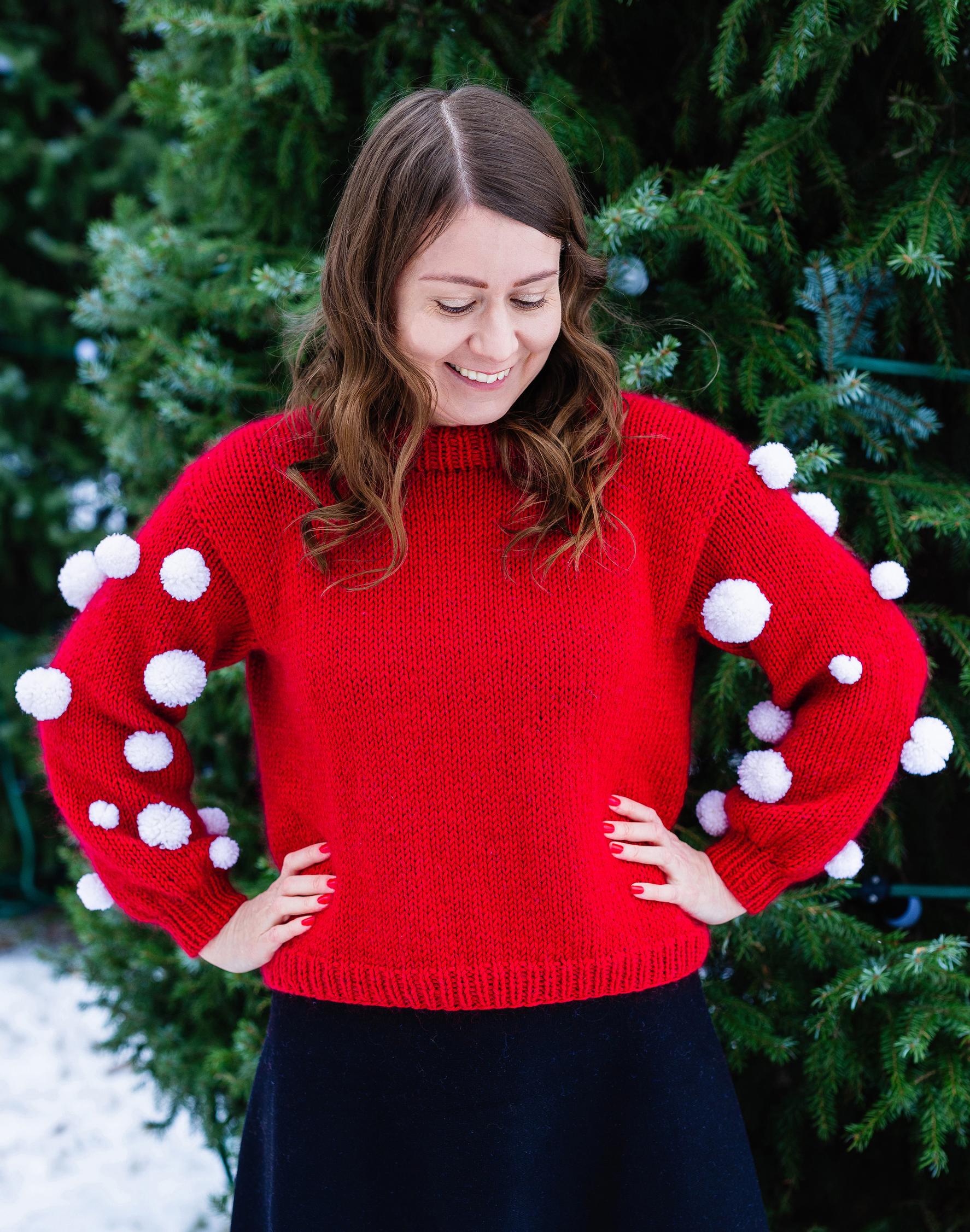 Christmas sweater worn by model