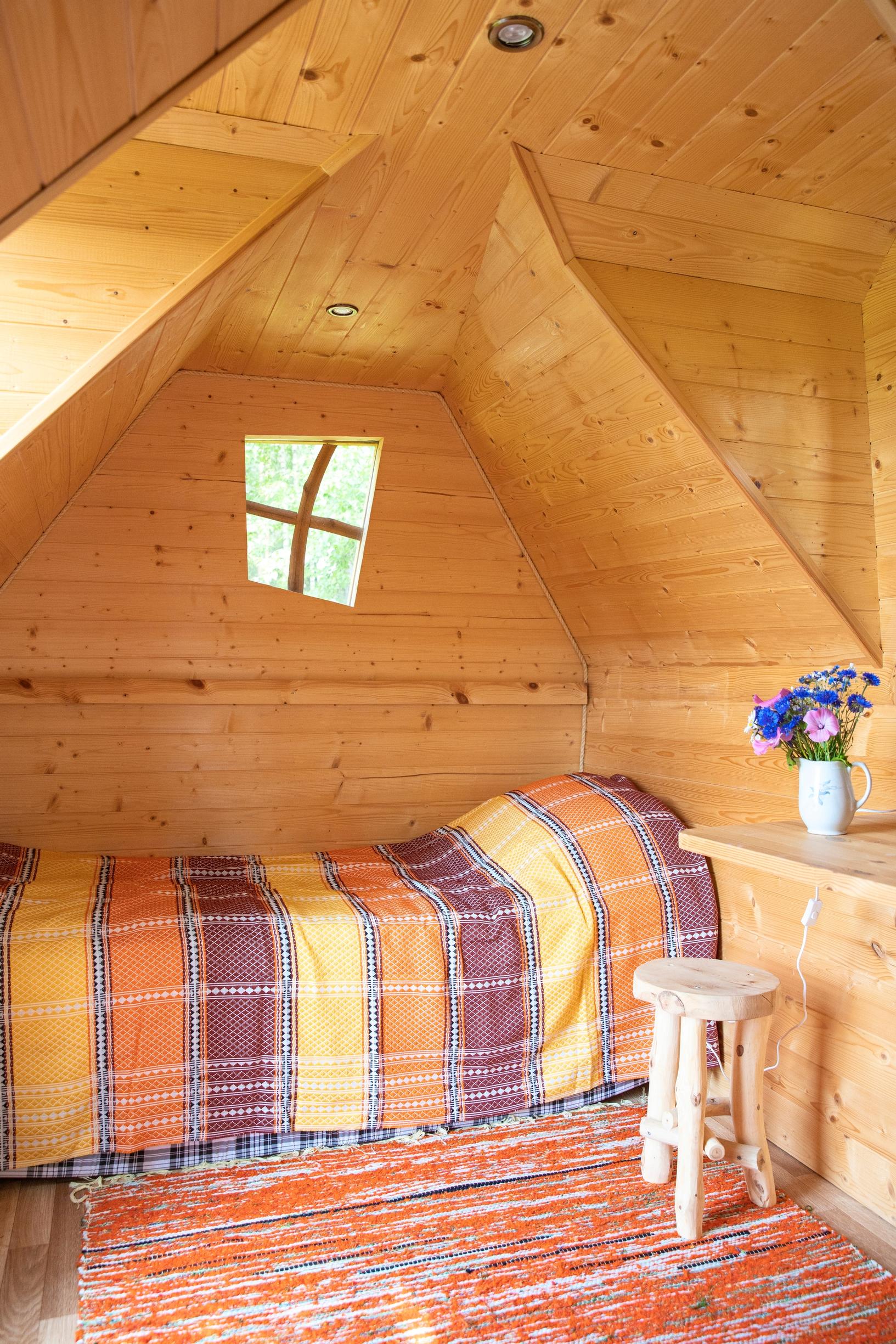 A whimsical guest cottage interior