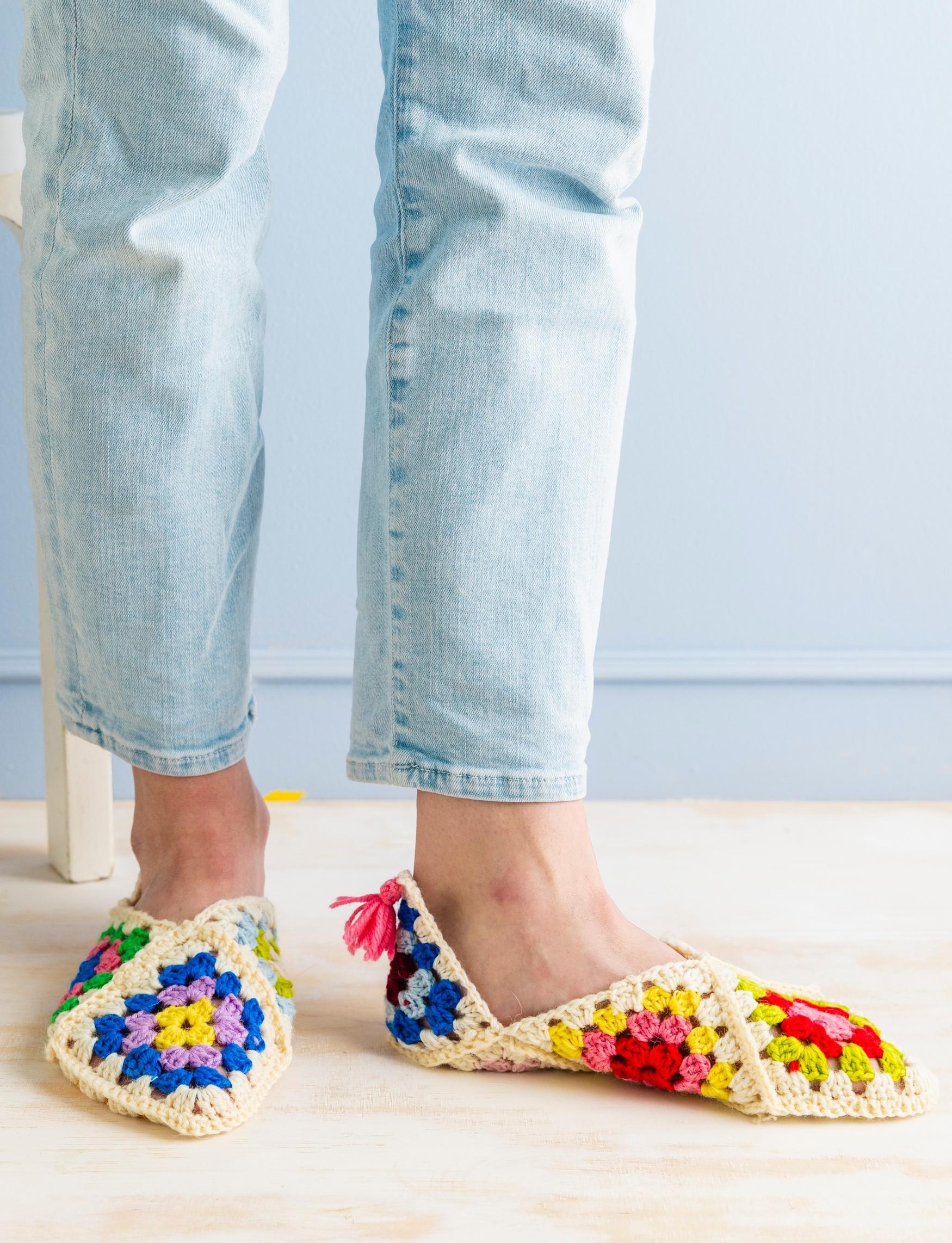 Granny square slippers