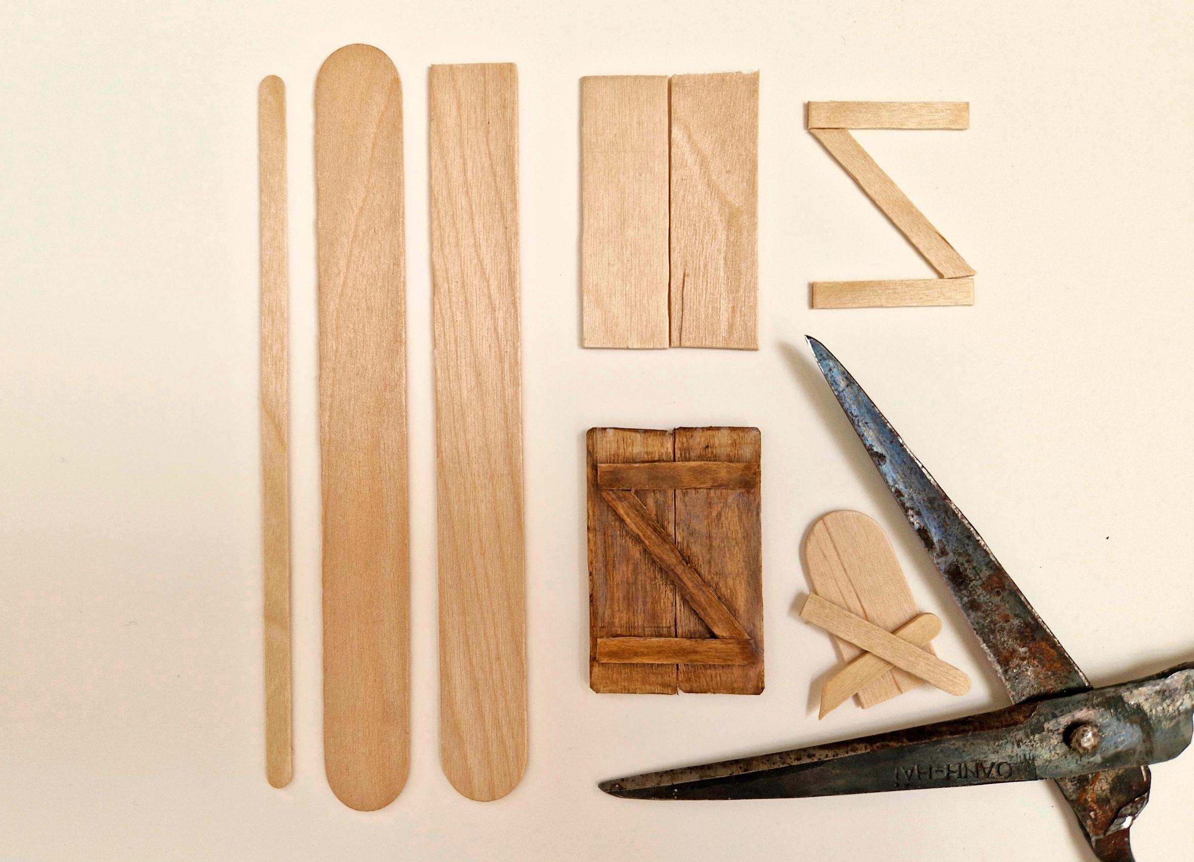 Wooden sticks used for details
