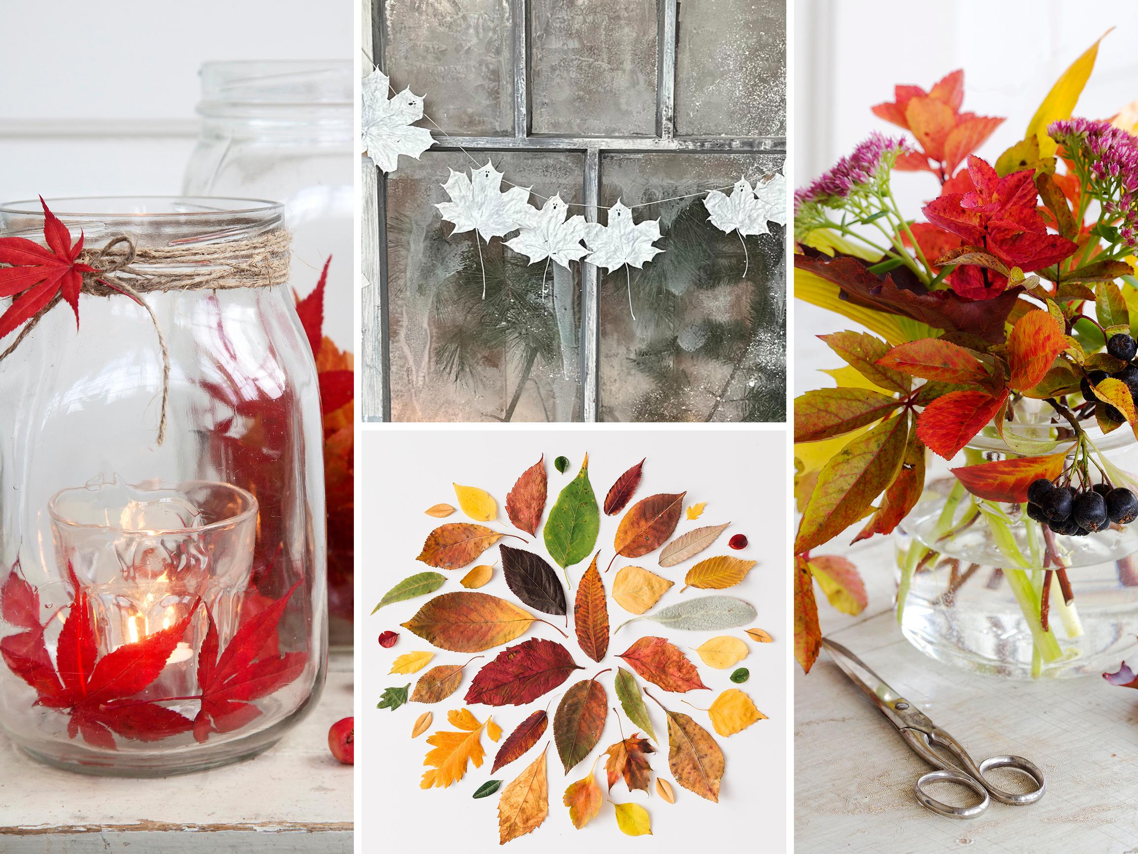 8 creative ways to decorate with autumn leaves