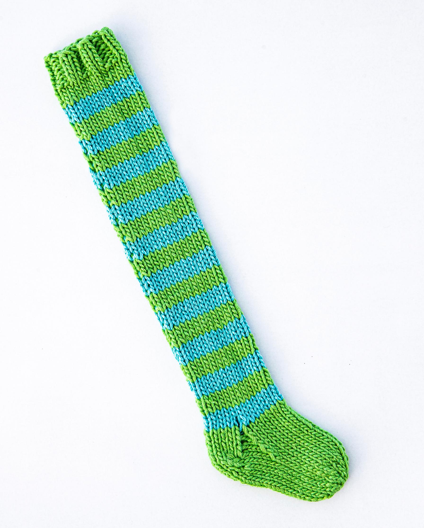 Striped wool sock bookmark