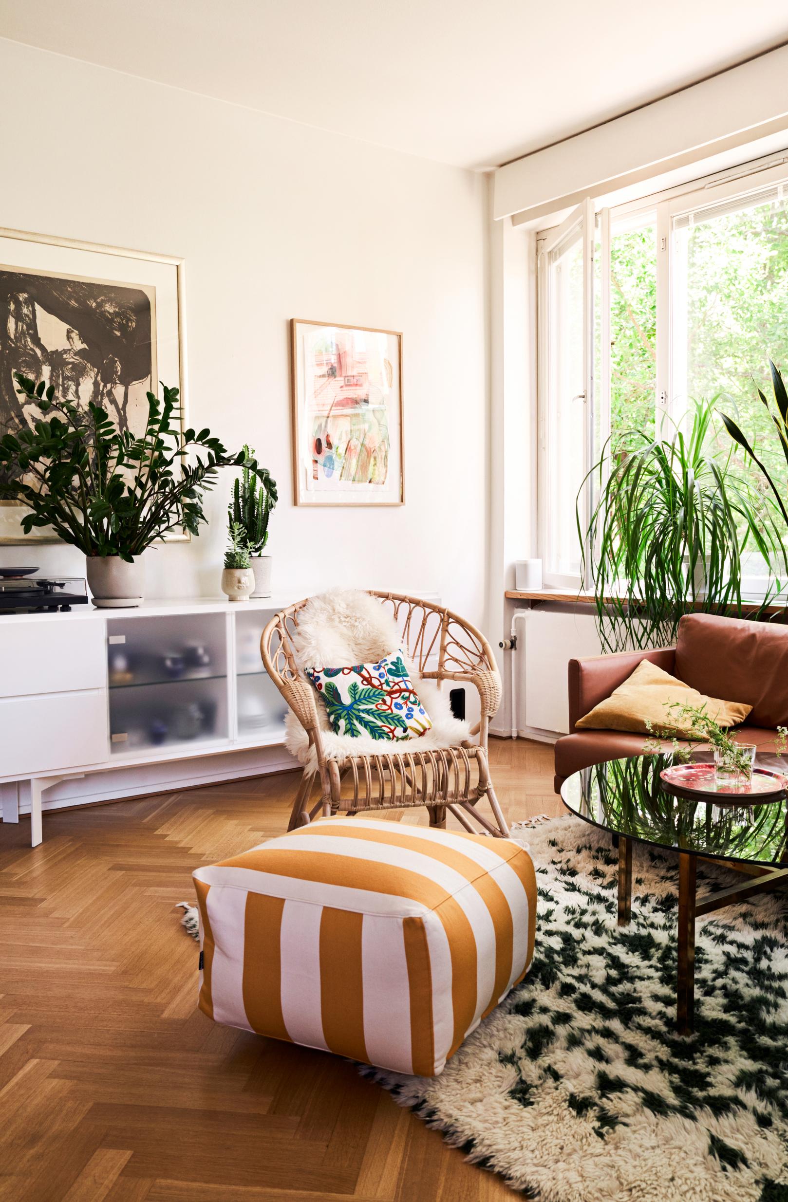 Photo of the living room in a 1960s building.
