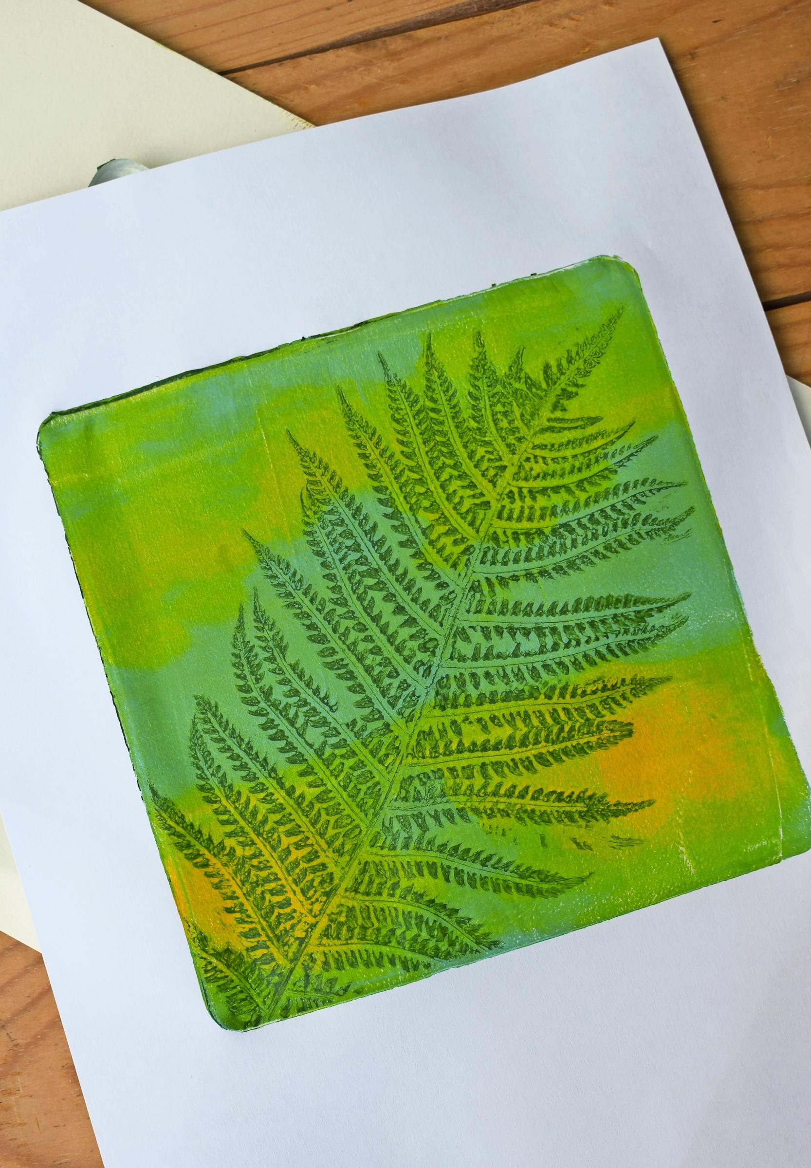 Botanical print made with gelli printing