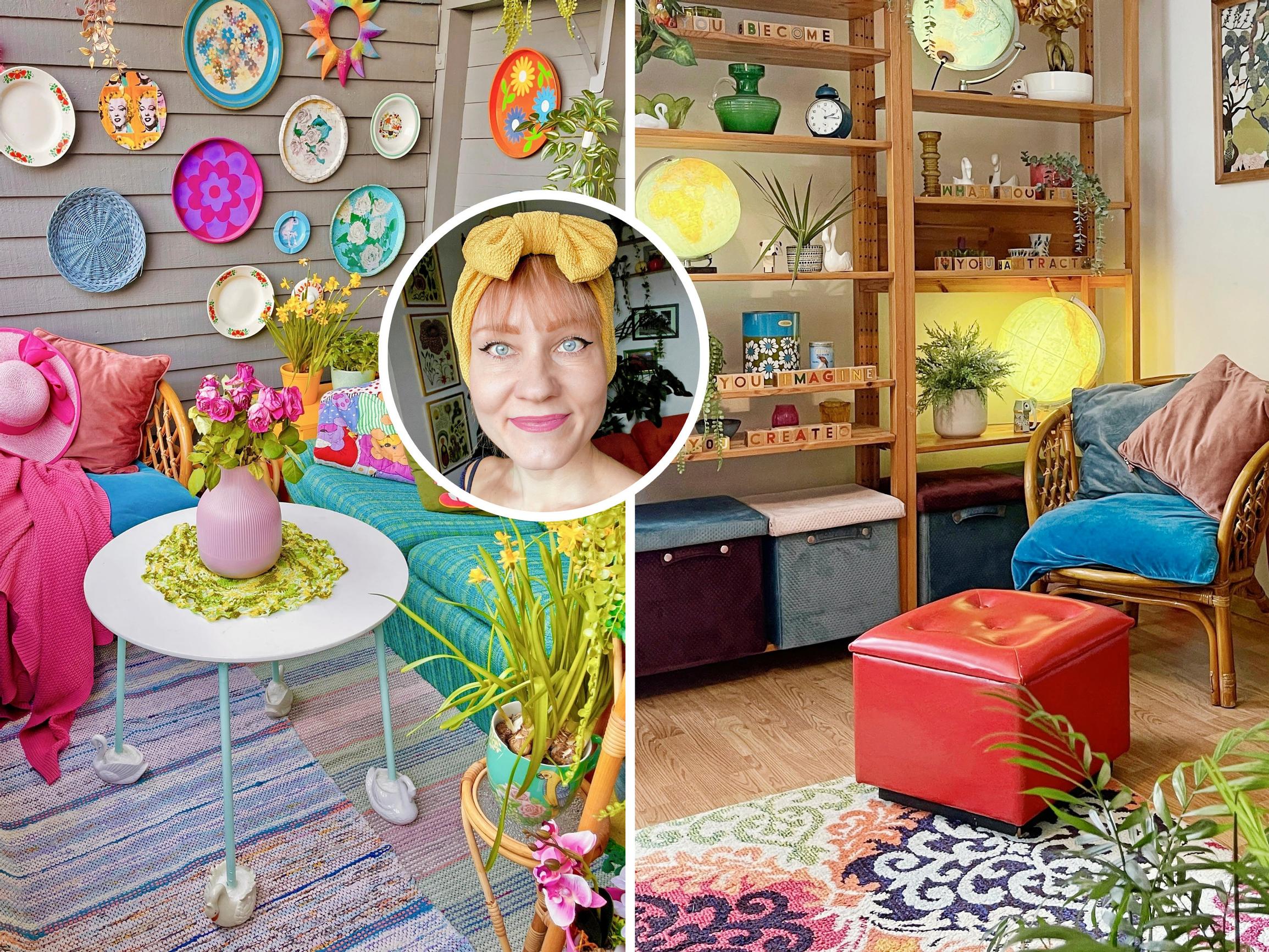 No gray in sight: Anna-Maija snaps up every porcelain swan: “I need cheerful colors around me”