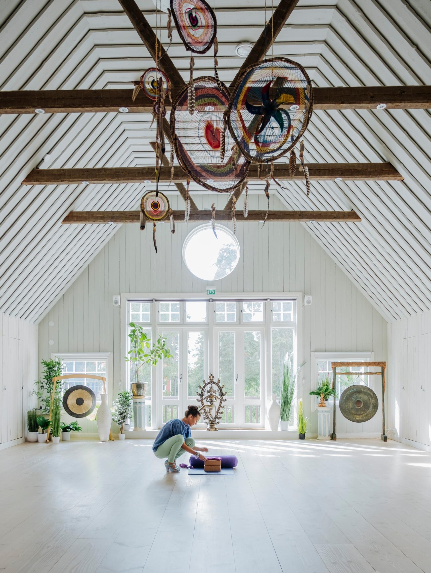 The yoga studio in the main house