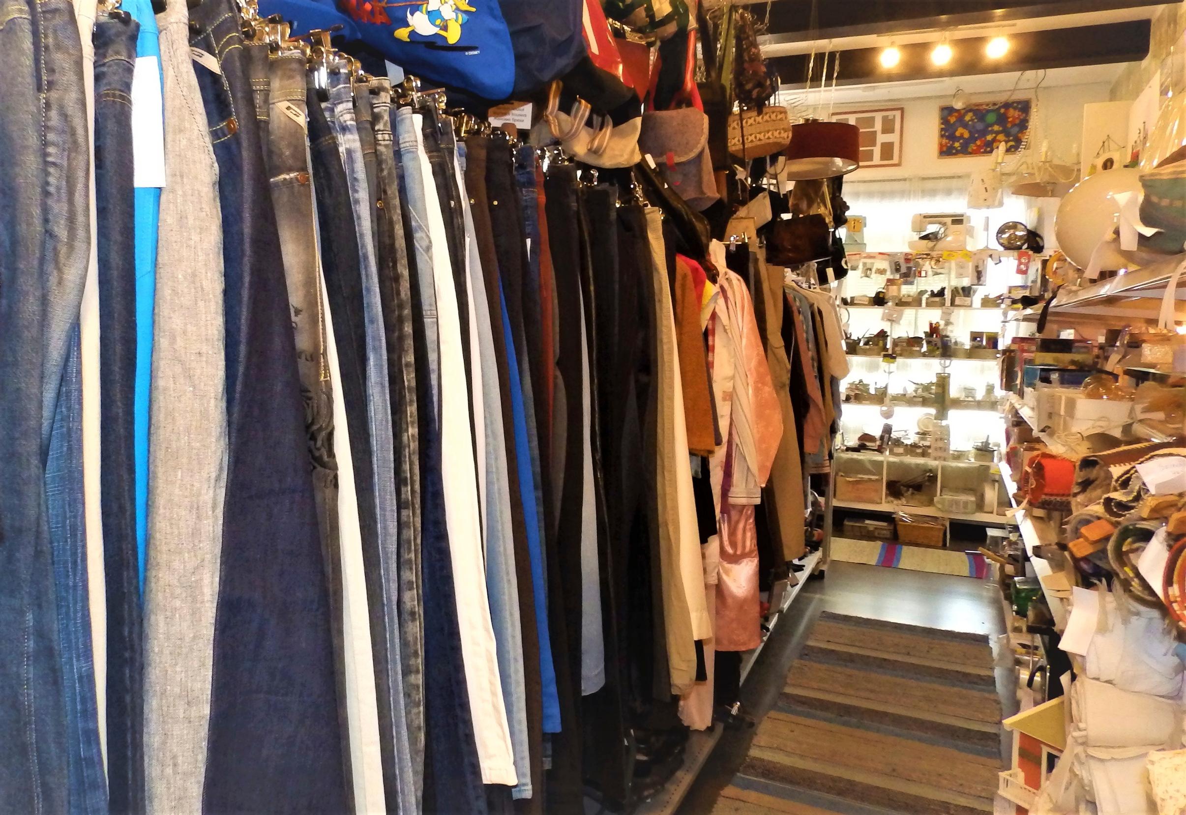 Clothes at a flea market