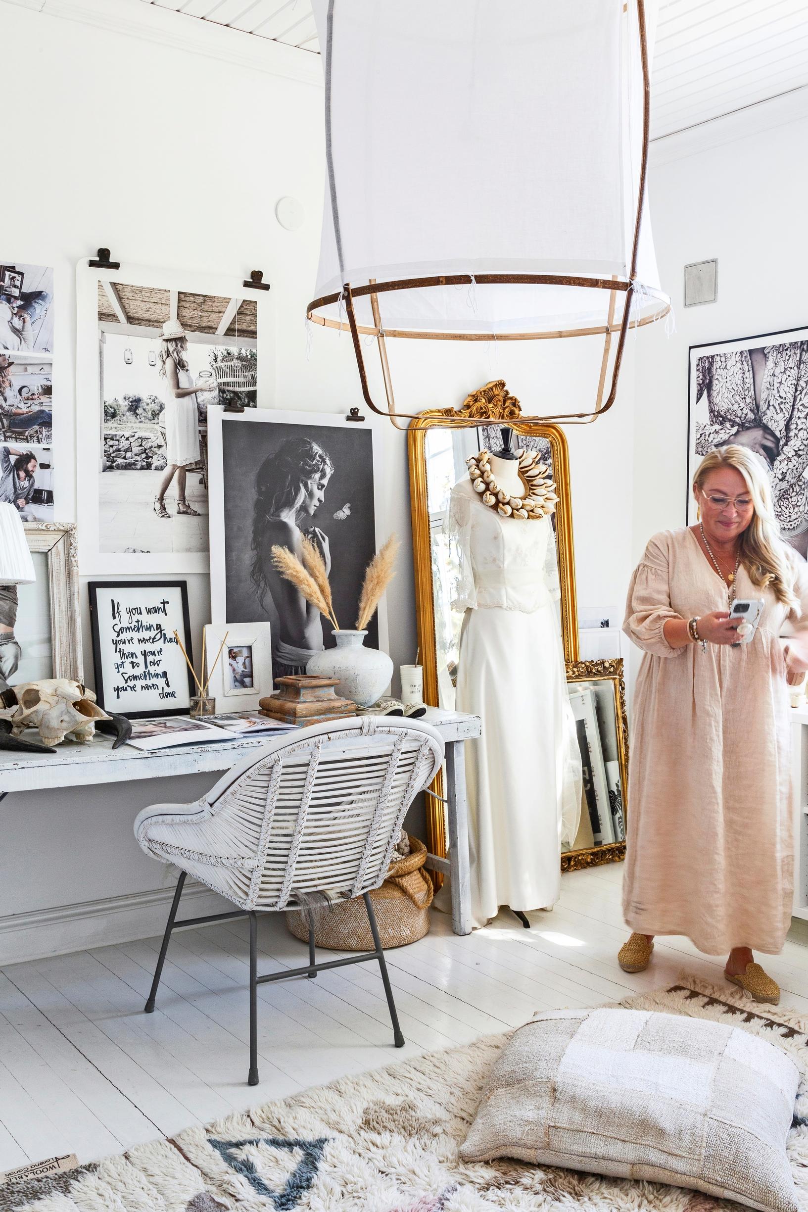 Pia’s office adorned with photo collages