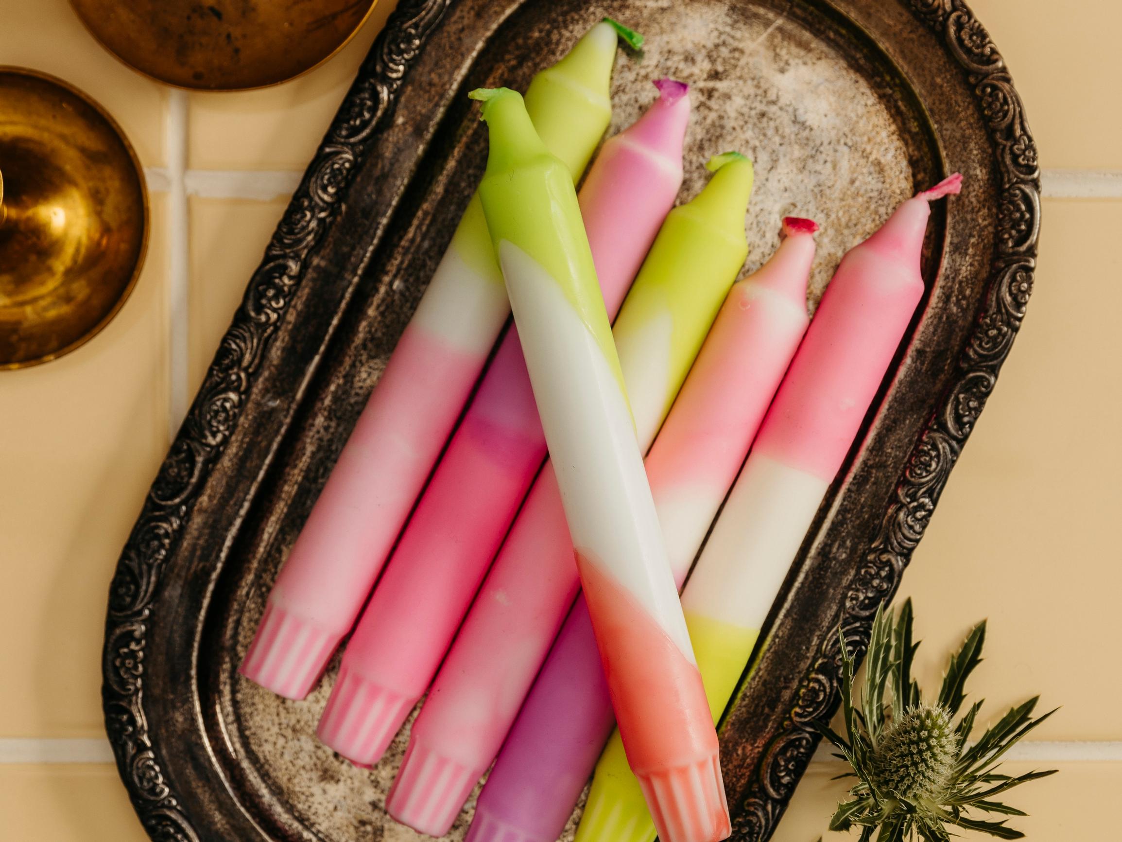 Dip, pour, delight: make dipped and molded candles from old stubs