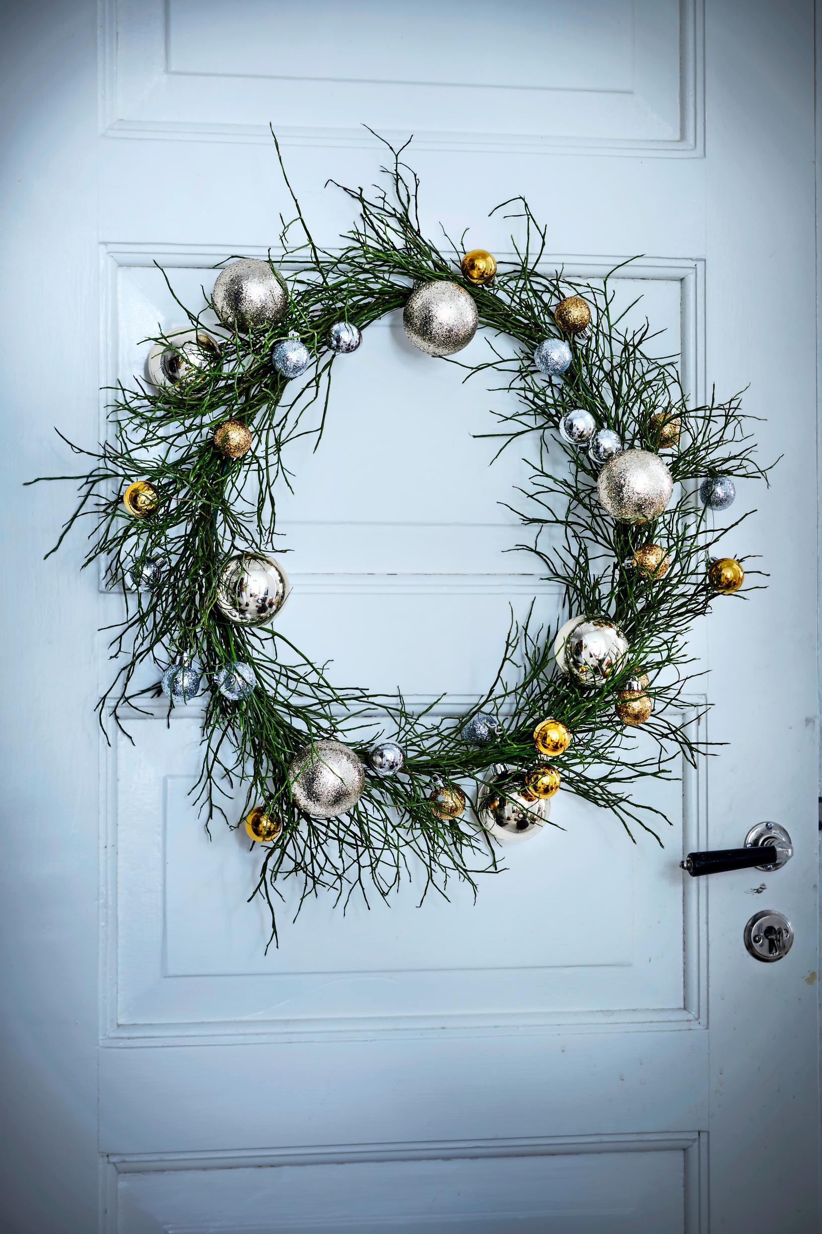 Christmas wreath made of bilberry sprigs