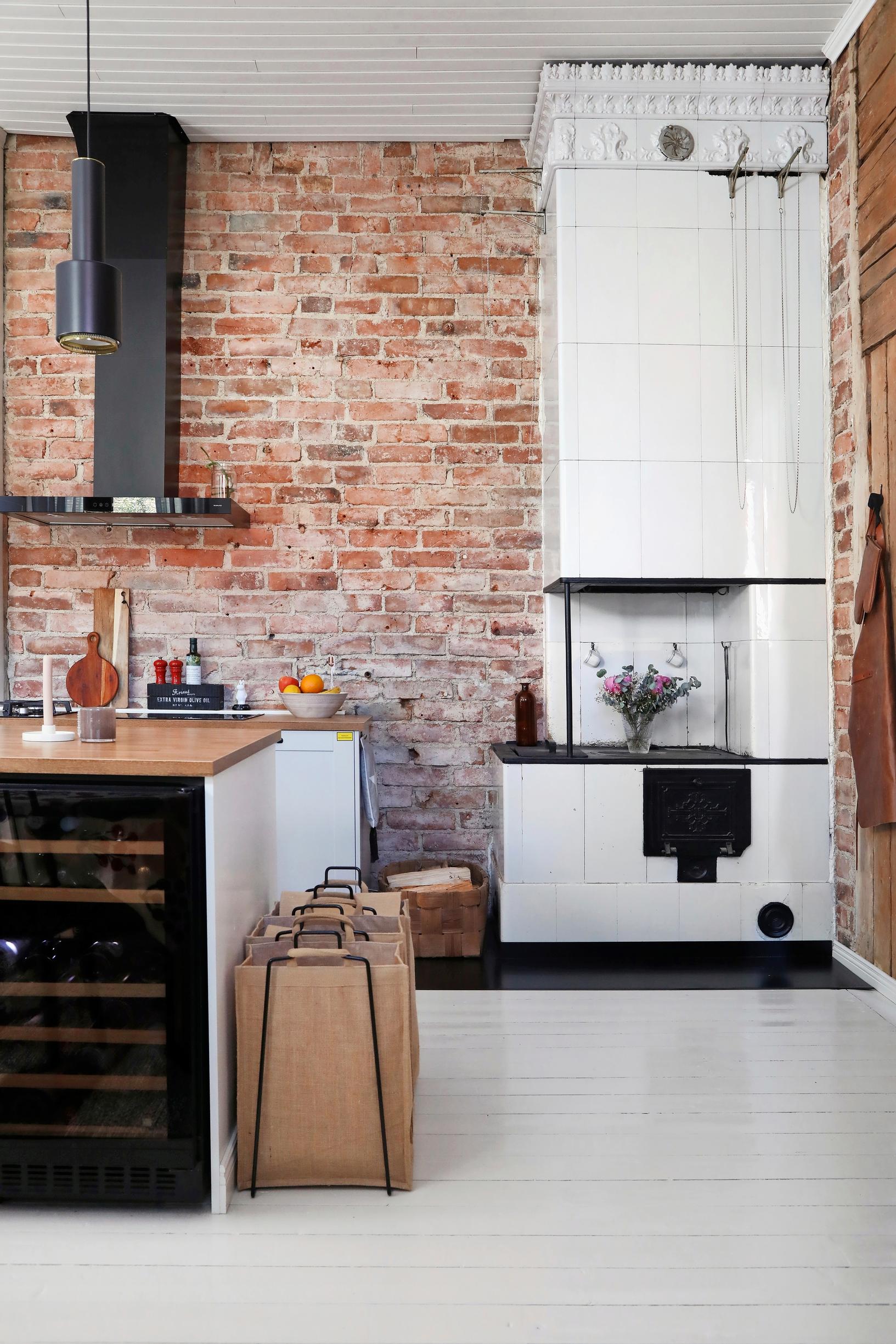 Wine cabinet and kitchen island