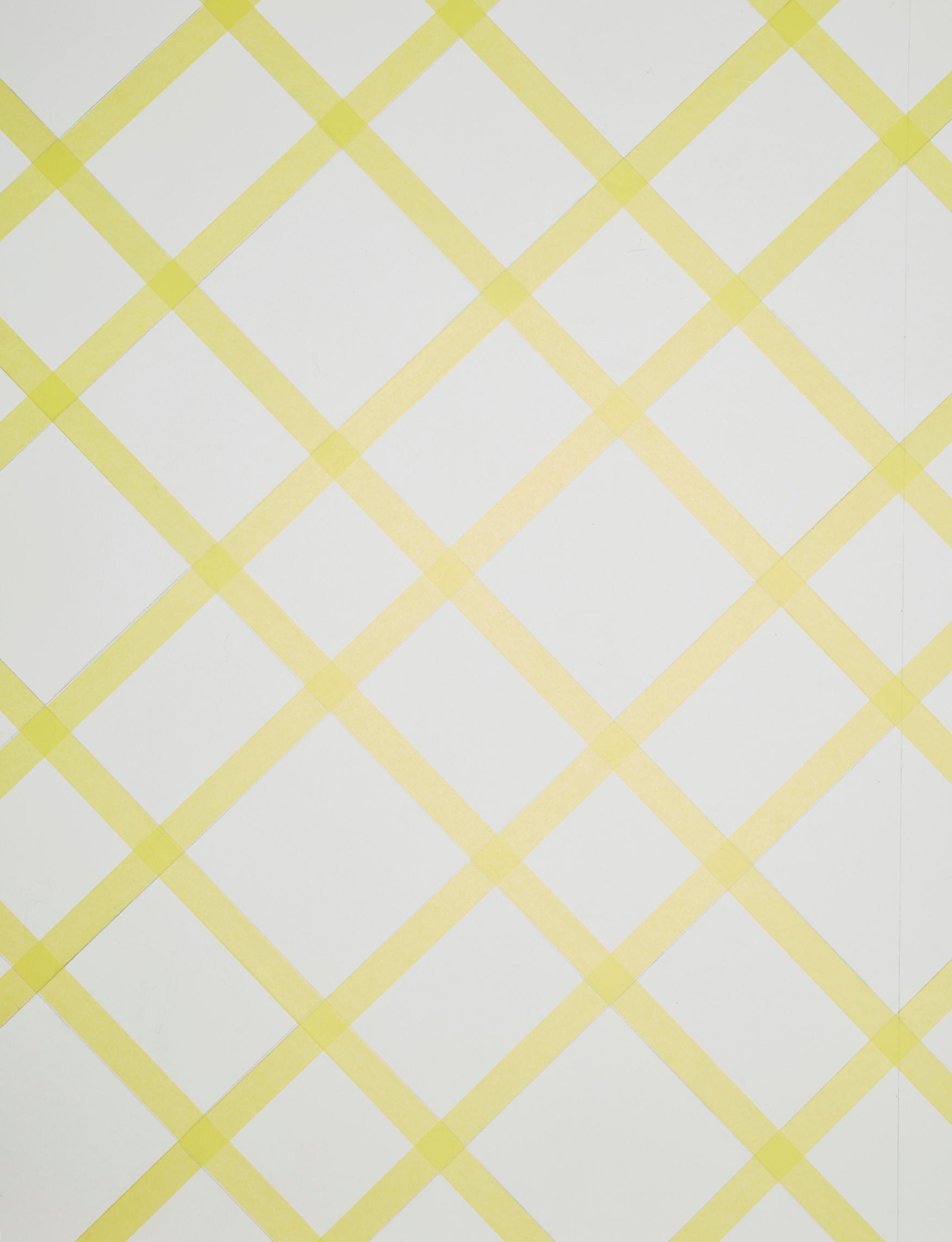 The check pattern is taped on the surface to be painted.
