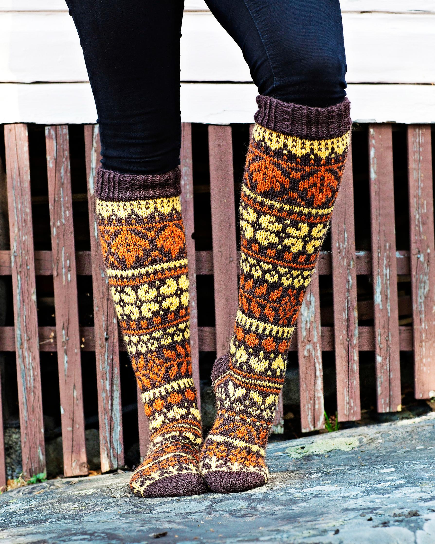 Autumn colorwork socks