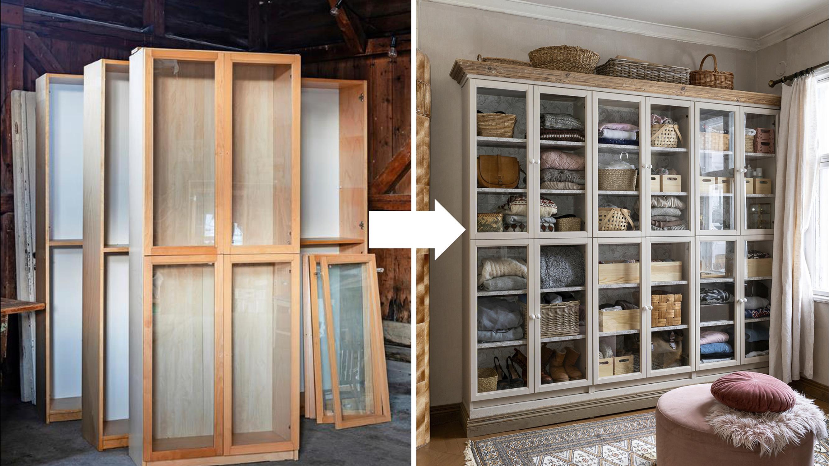 Easy DIY upgrade: give wooden cabinets a fresh look with chalk paint and wallpaper