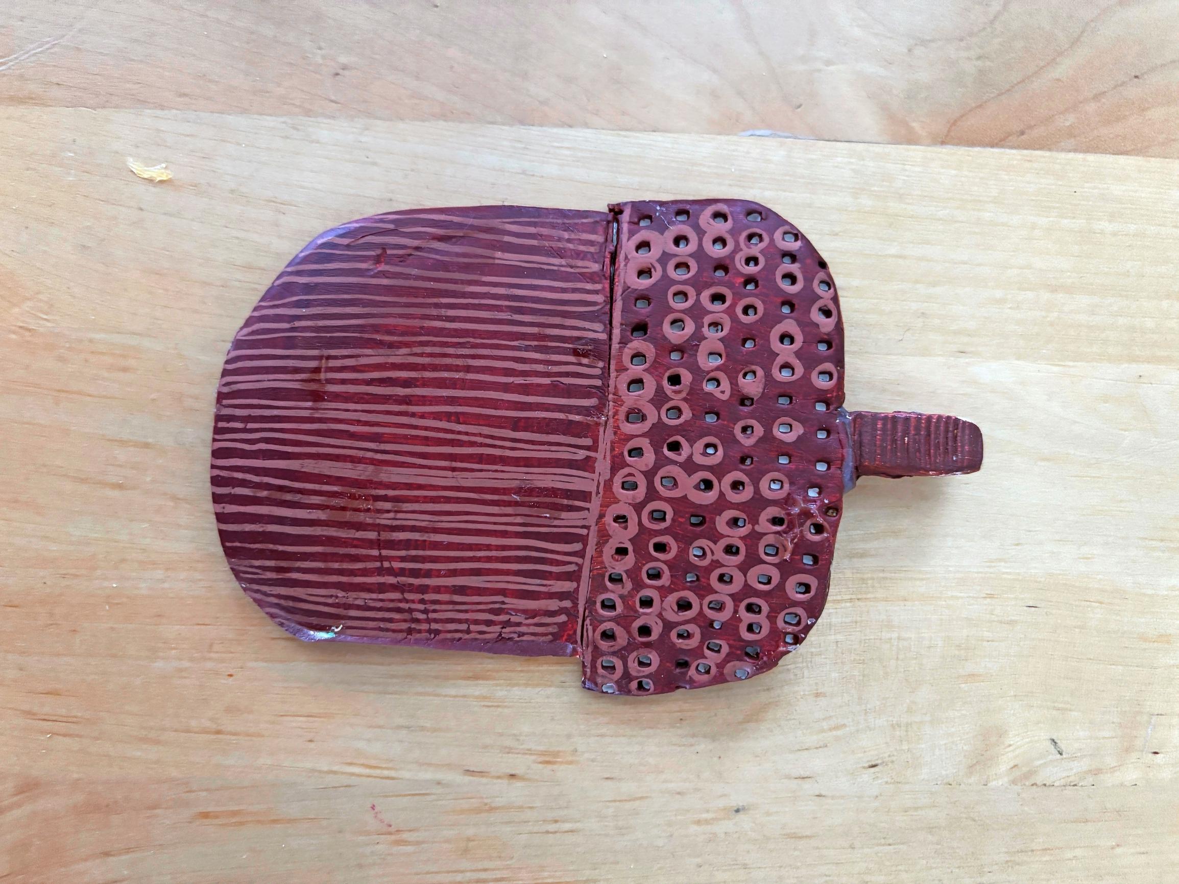 Air-dry clay acorn