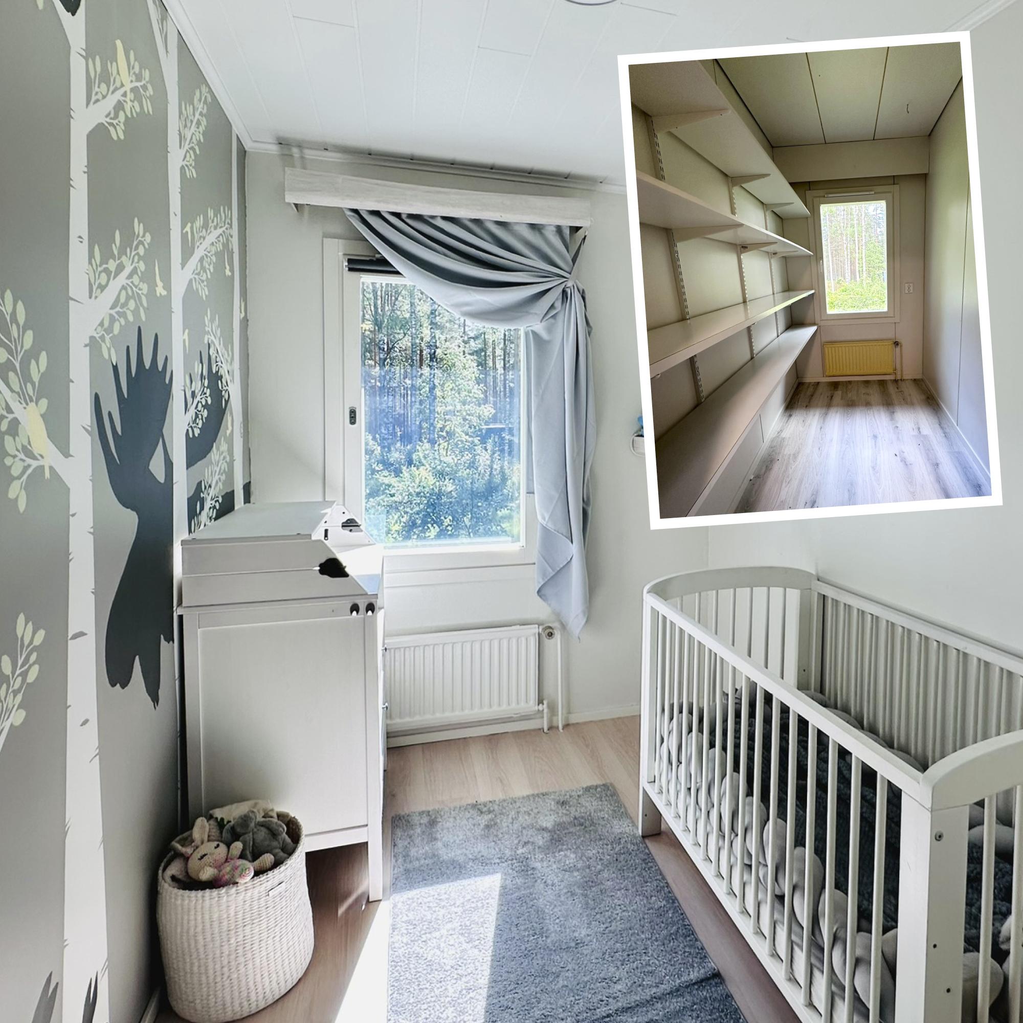 From a walk-in closet to a children’s room: Mira and Eetu’s creative transformation topped off by a showstopping mural