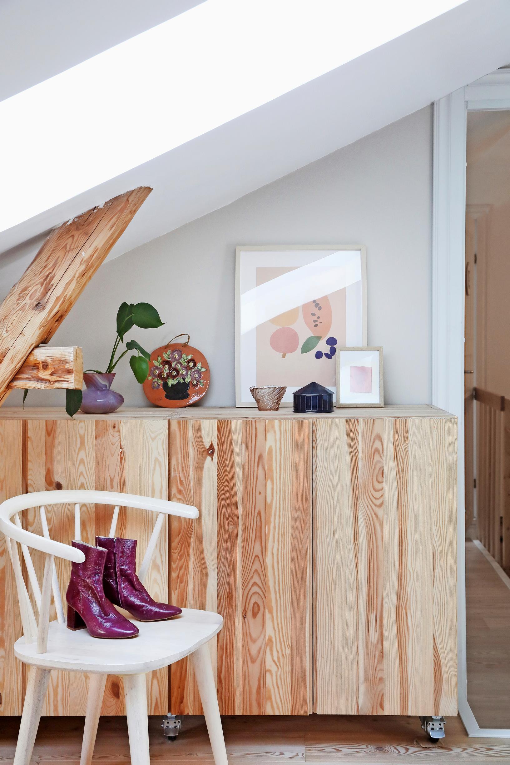 ikea ivar cabinets along the wall