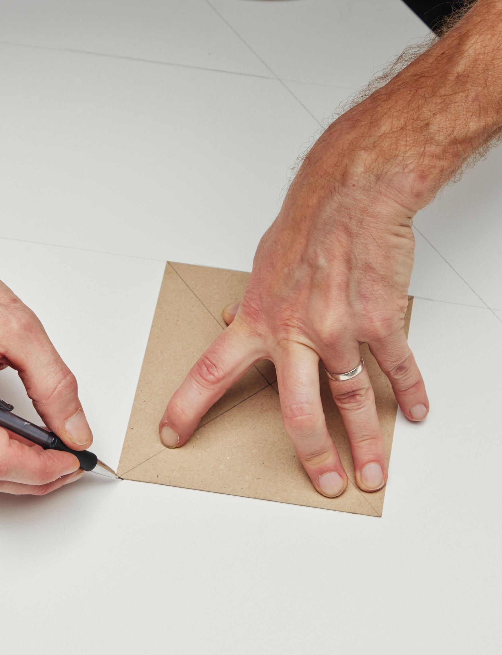Make a cardboard template sized for one square.