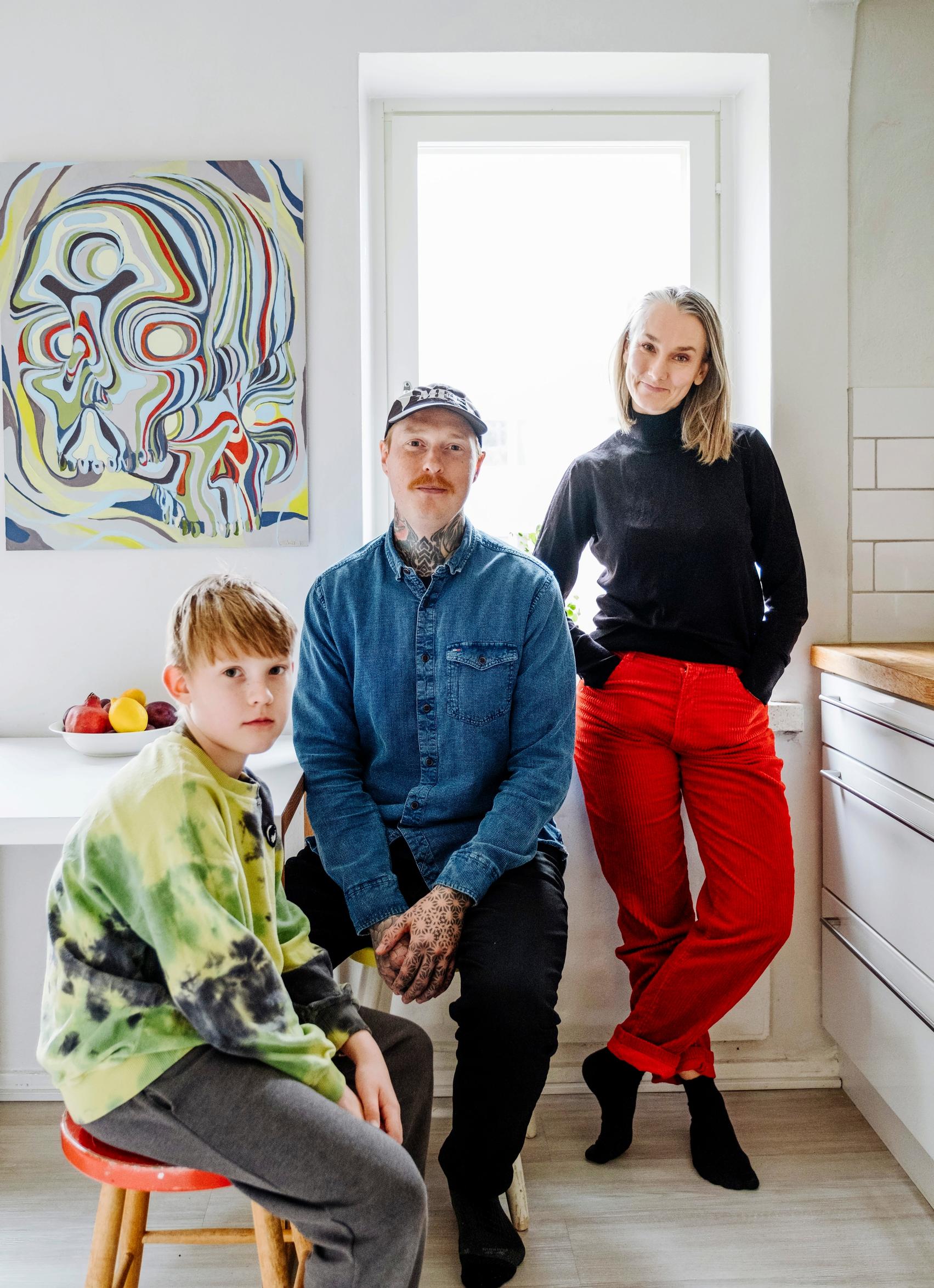 The family in their kitchen