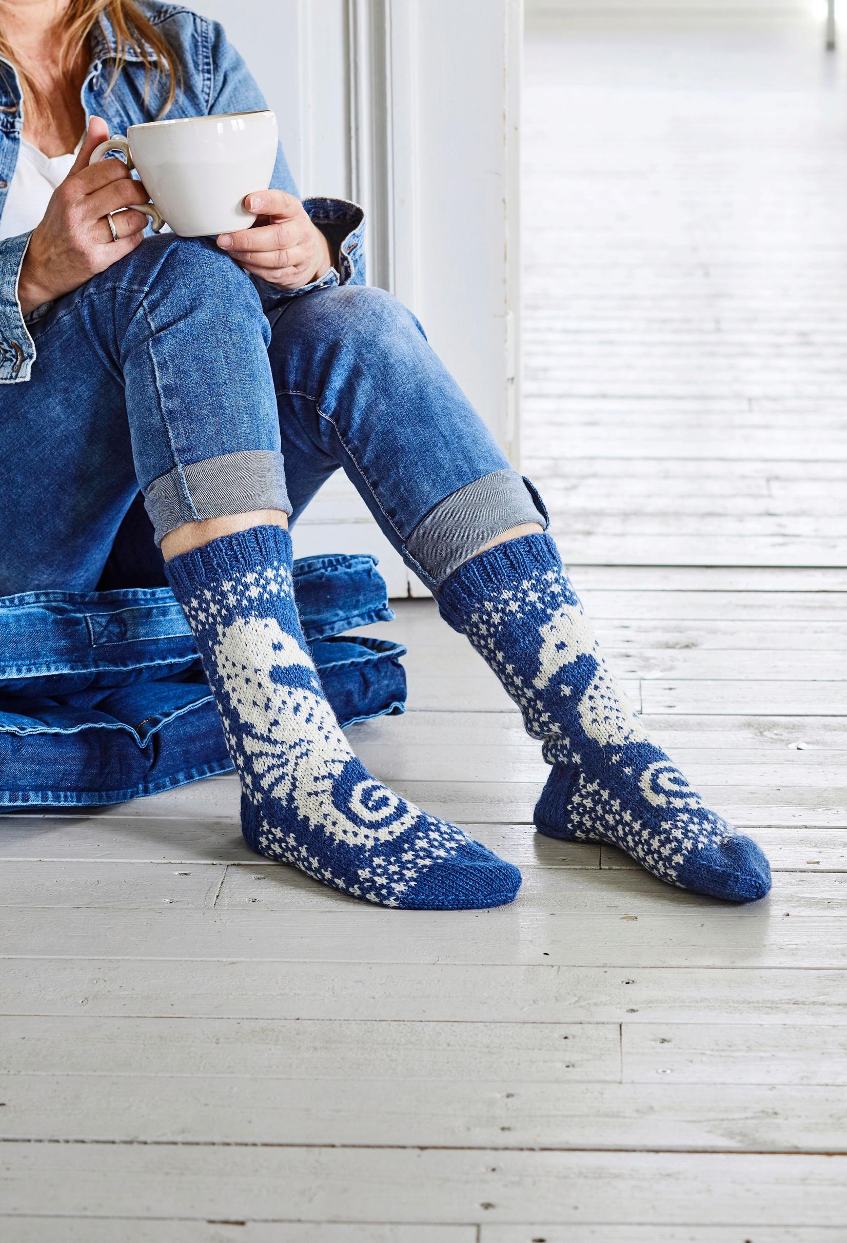 Knitted seahorse socks
