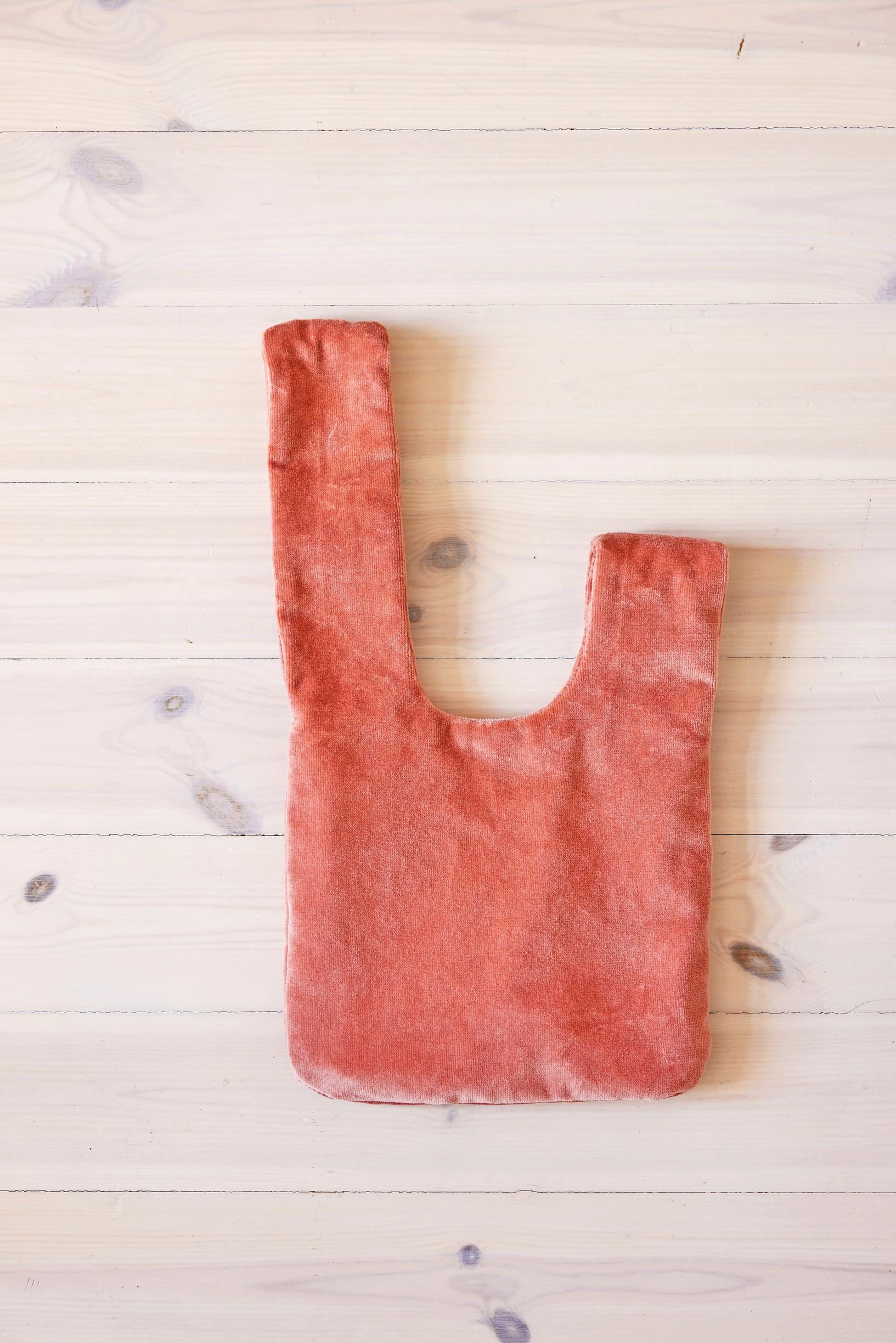 Japanese knot bag laid flat