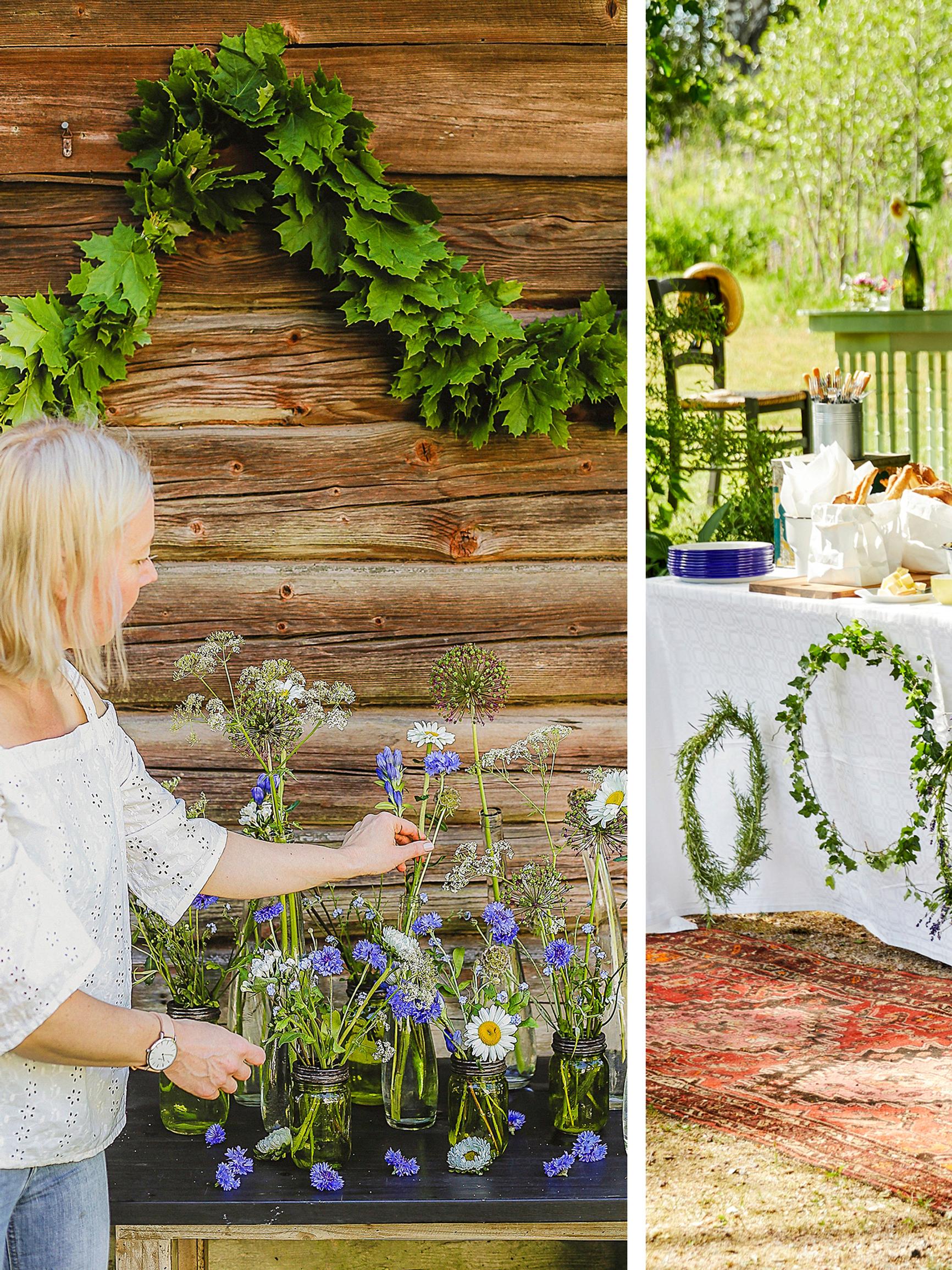 Celebrate with nature! A garland made from maple leaves and 4 other delightful ideas for decorating with plants