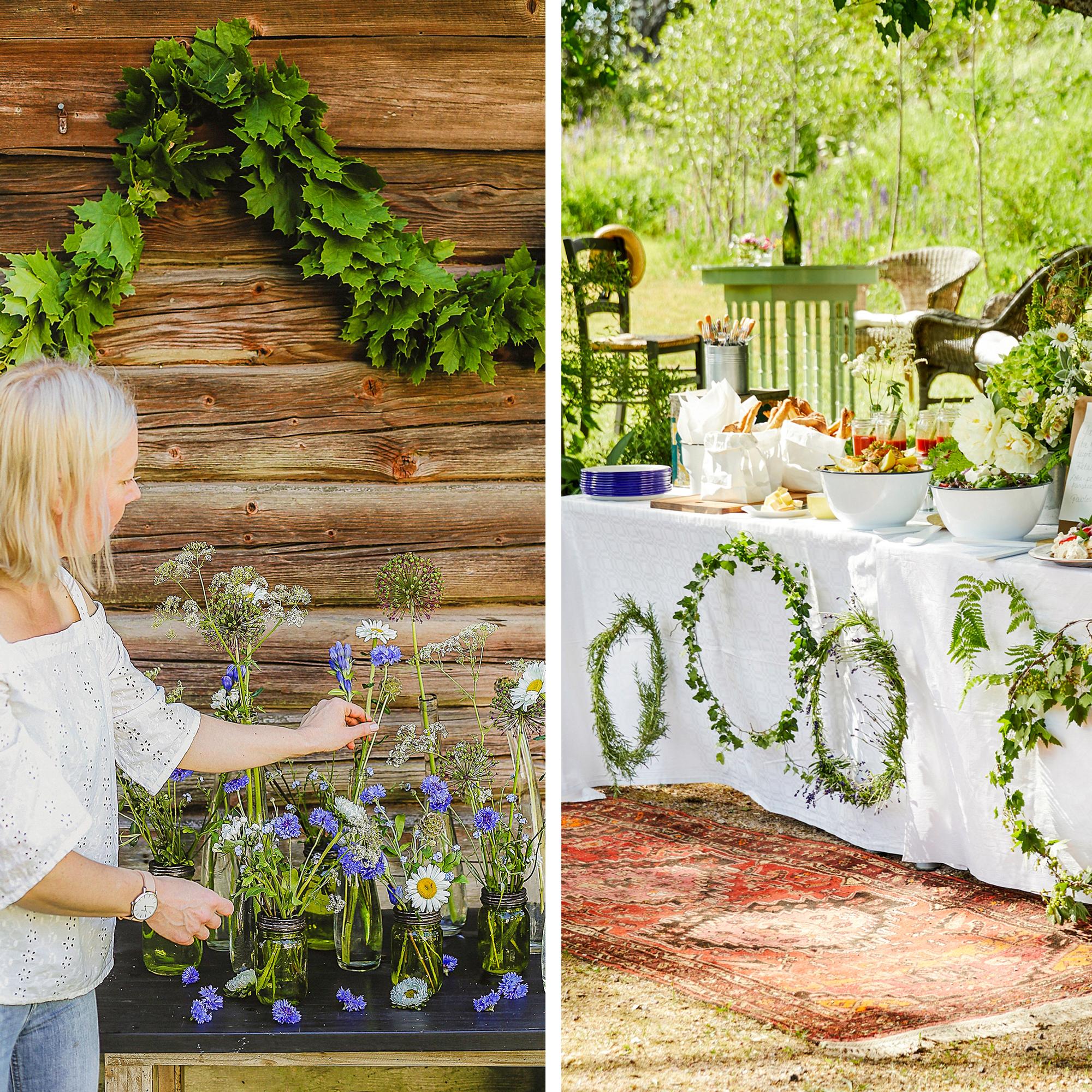 Celebrate with nature! A garland made from maple leaves and 4 other delightful ideas for decorating with plants