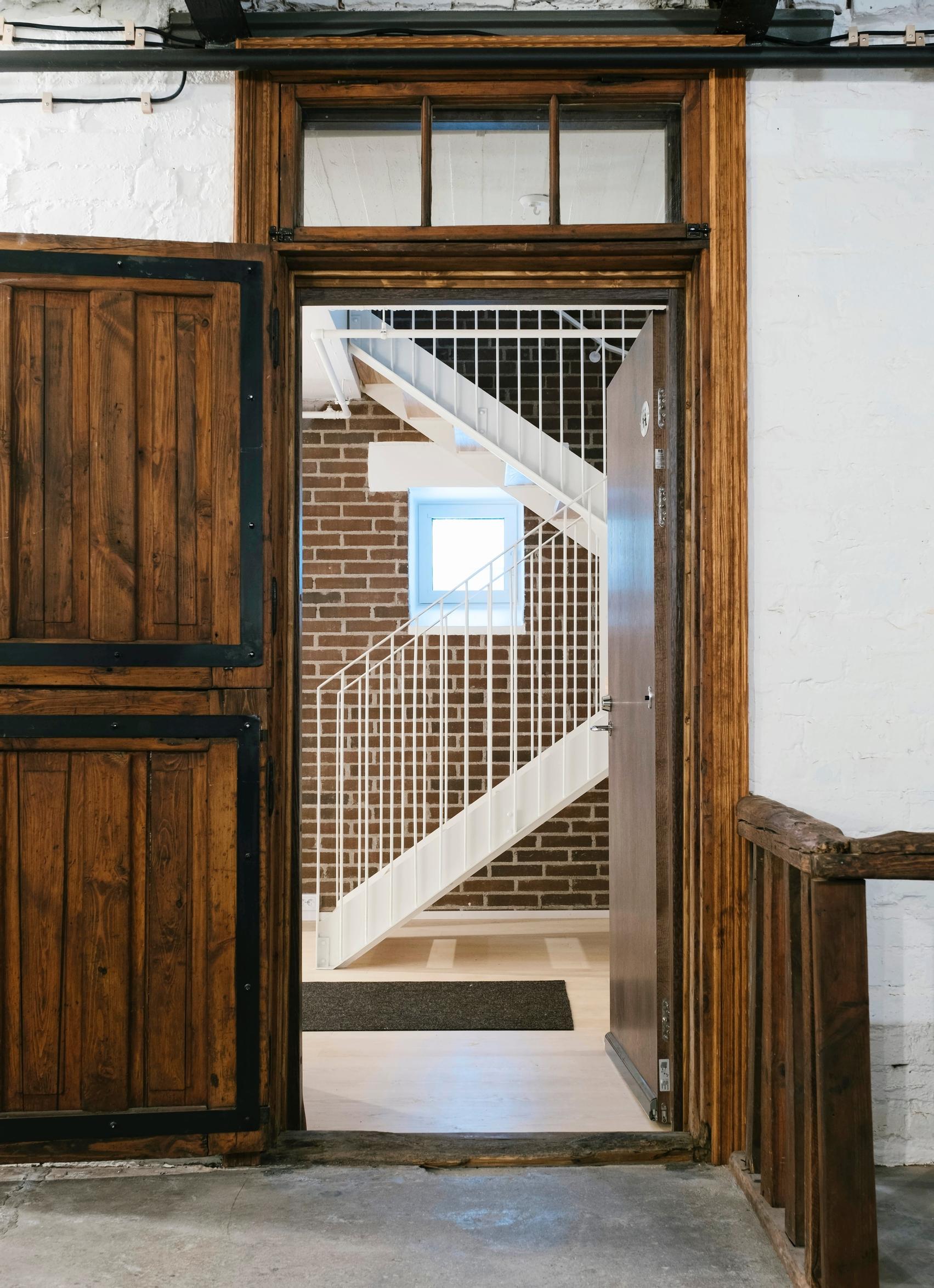 Staircase in an apartment built in the horse stable