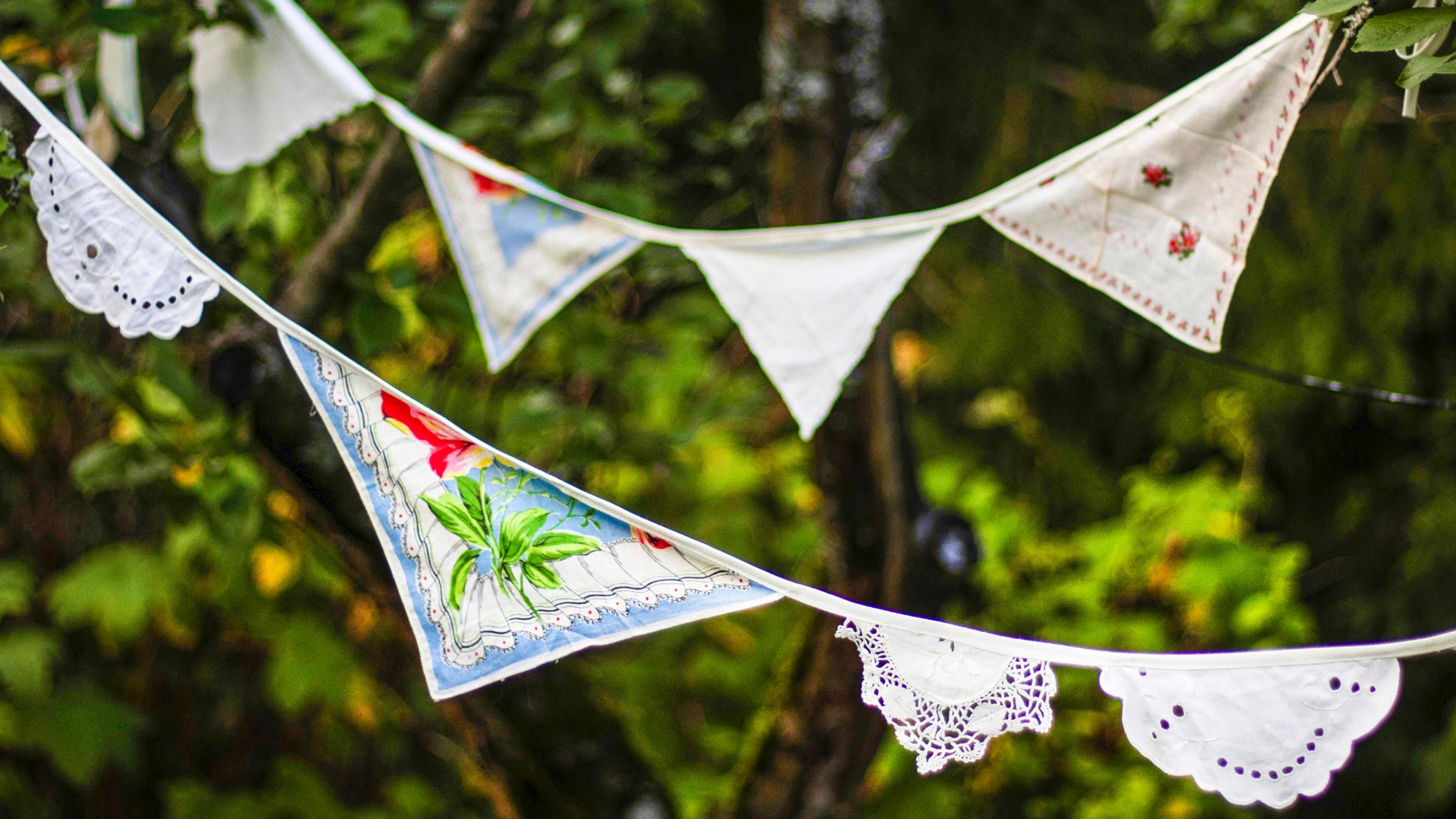 Bunting from old cloth napkins—sew nostalgic decor to brighten celebrations or everyday moments