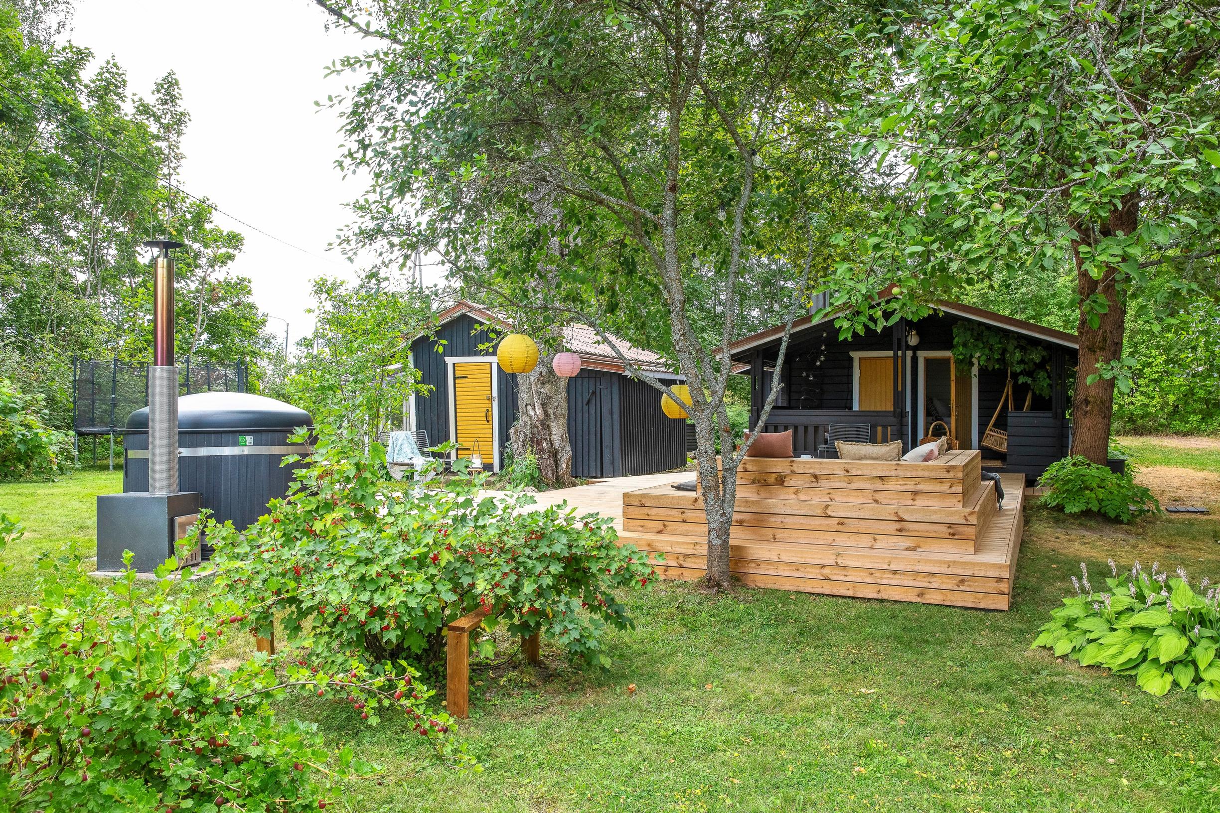 Hot tub, berry garden, and high terrace