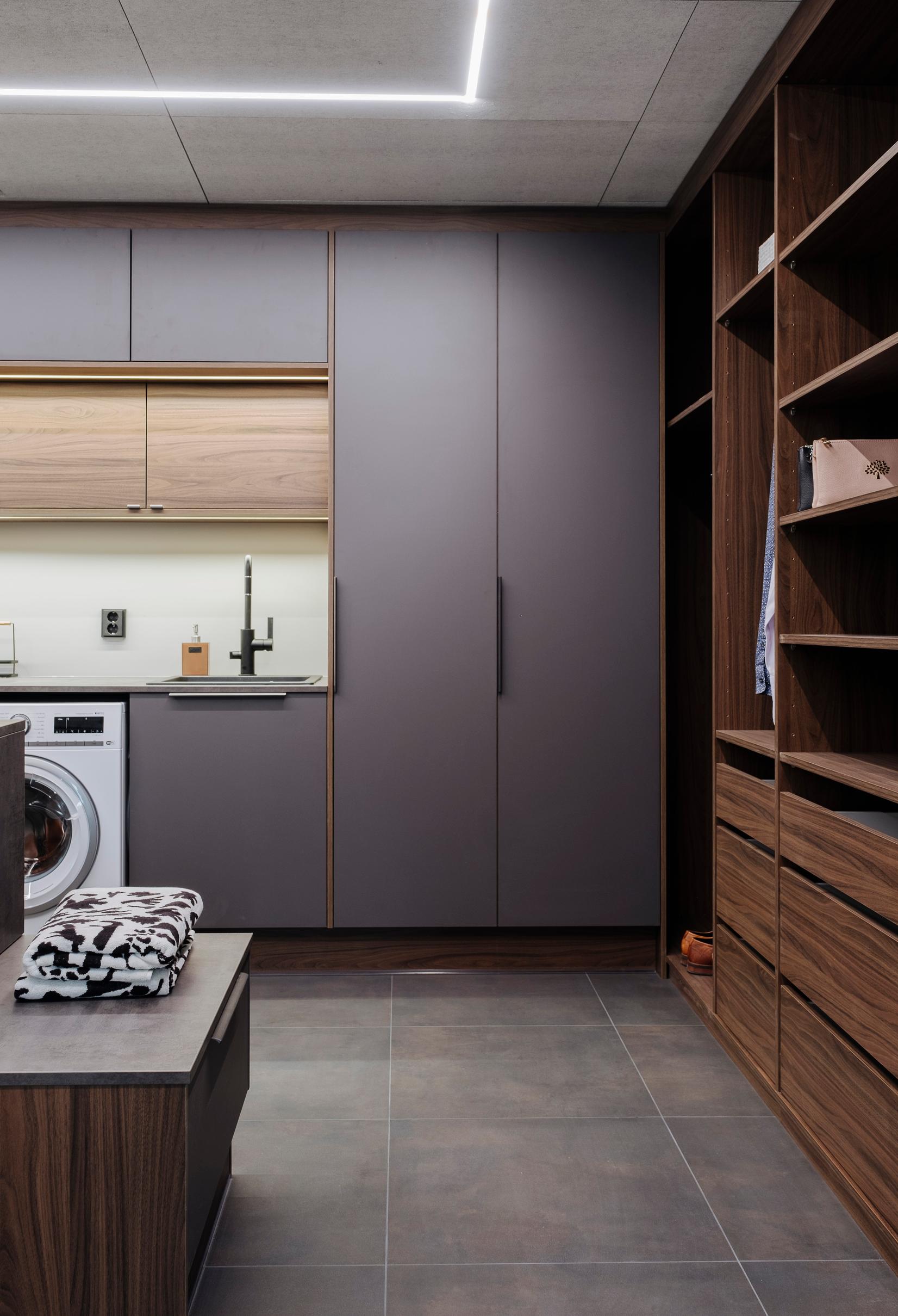 Walk-in closet in the utility room