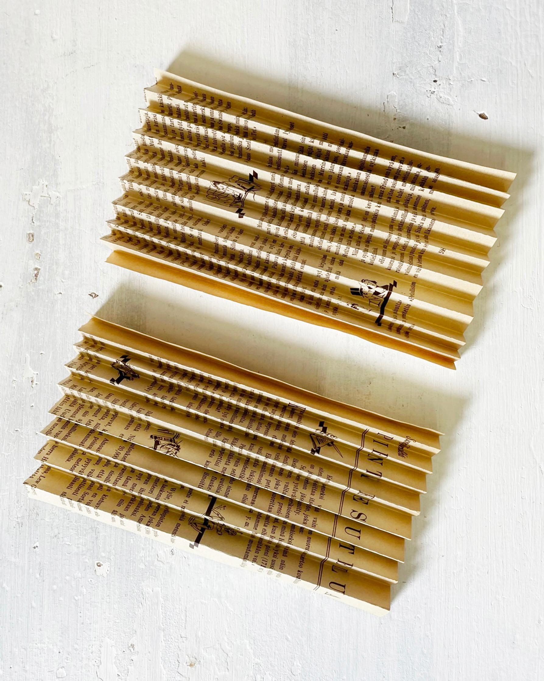 Folding paper for the paper angel into an accordion