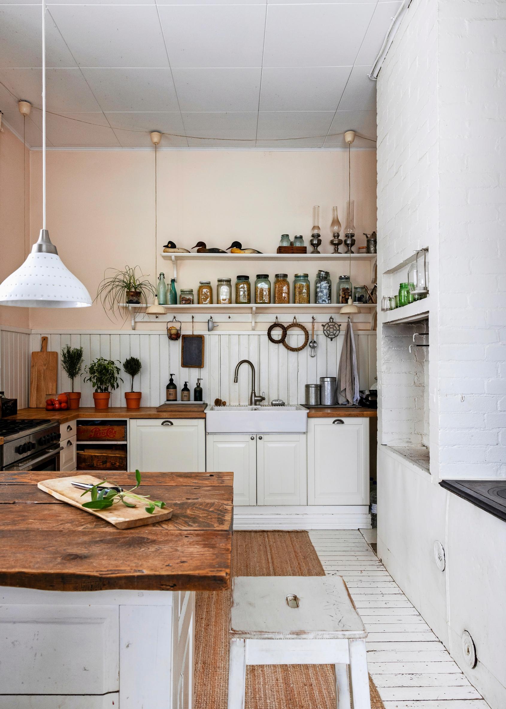 A kitchen restored in keeping with the old style