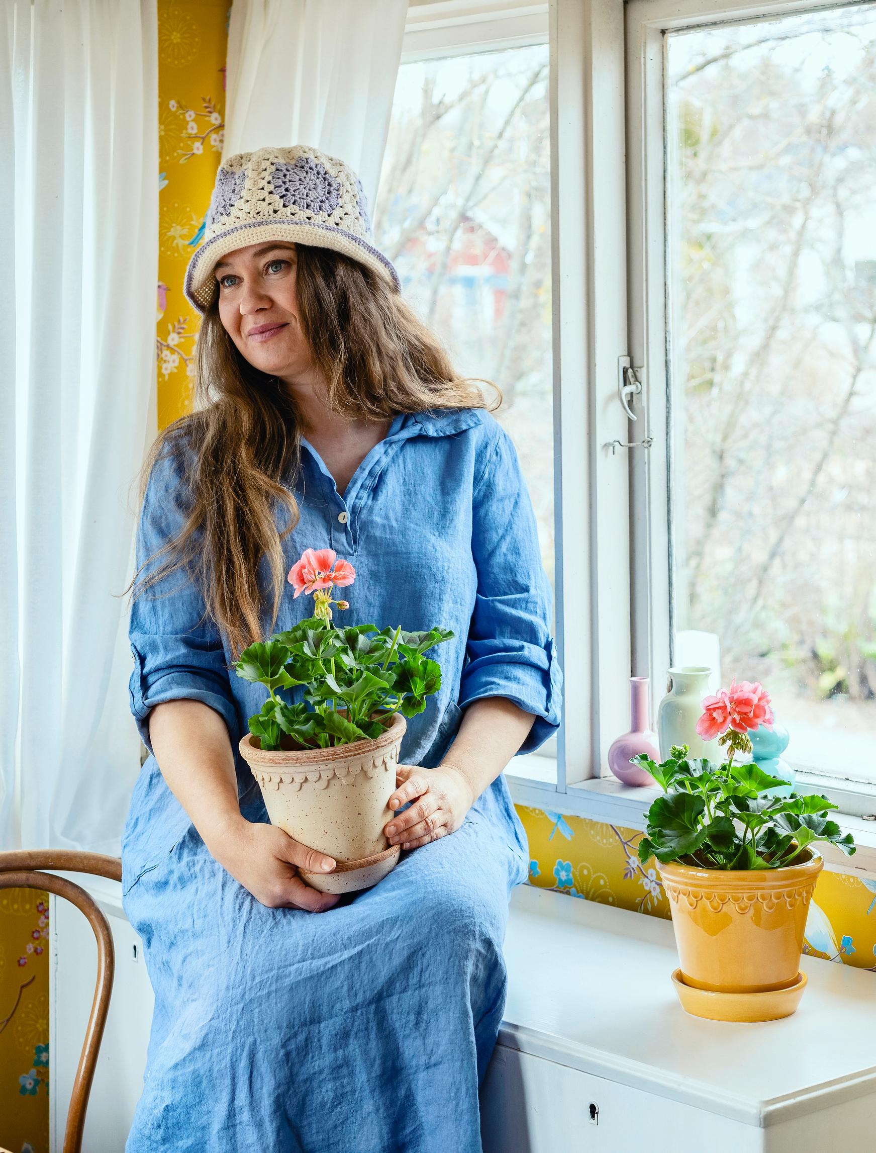 Crocheted sun hat