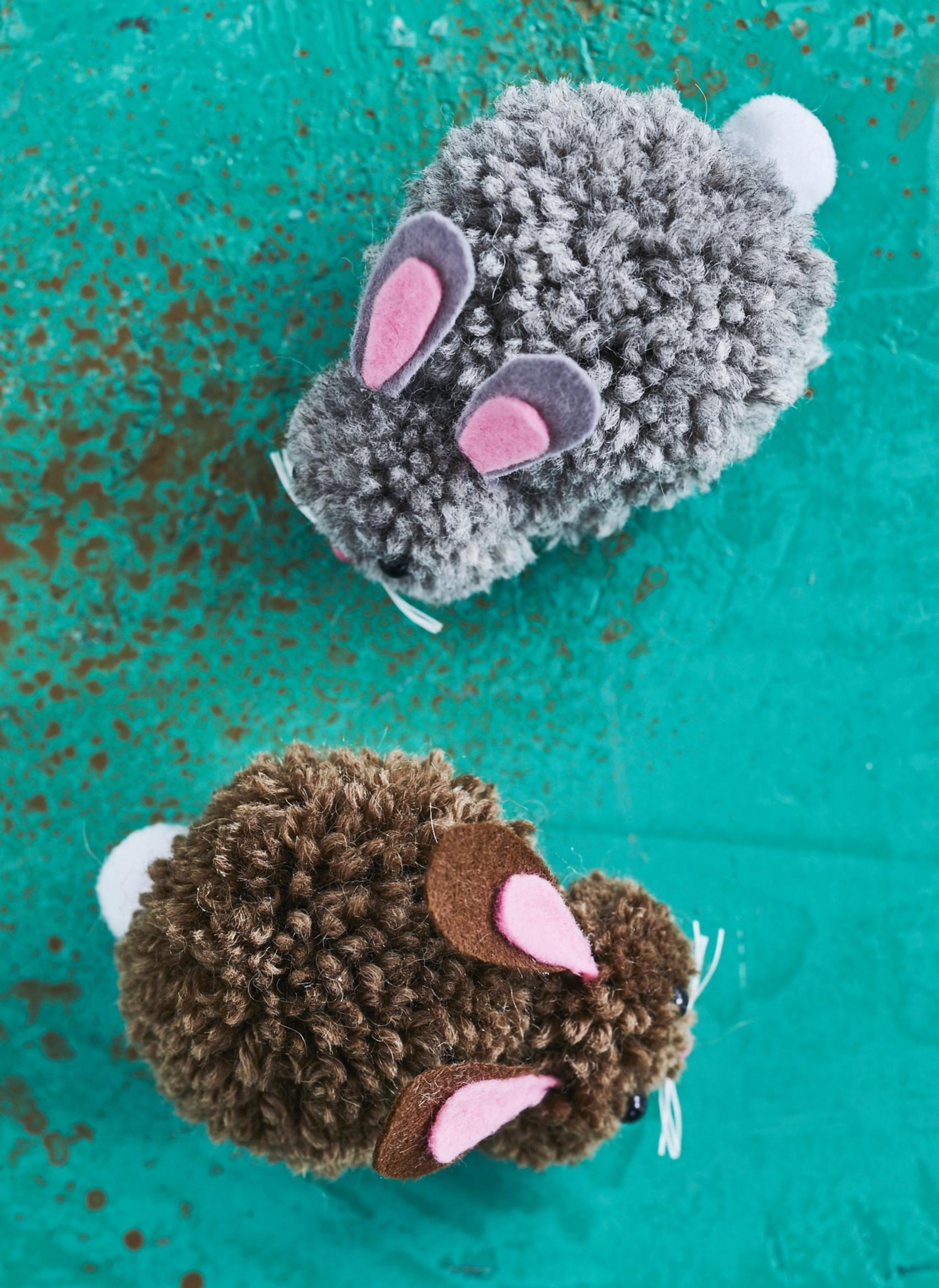 Gray and brown Easter bunnies