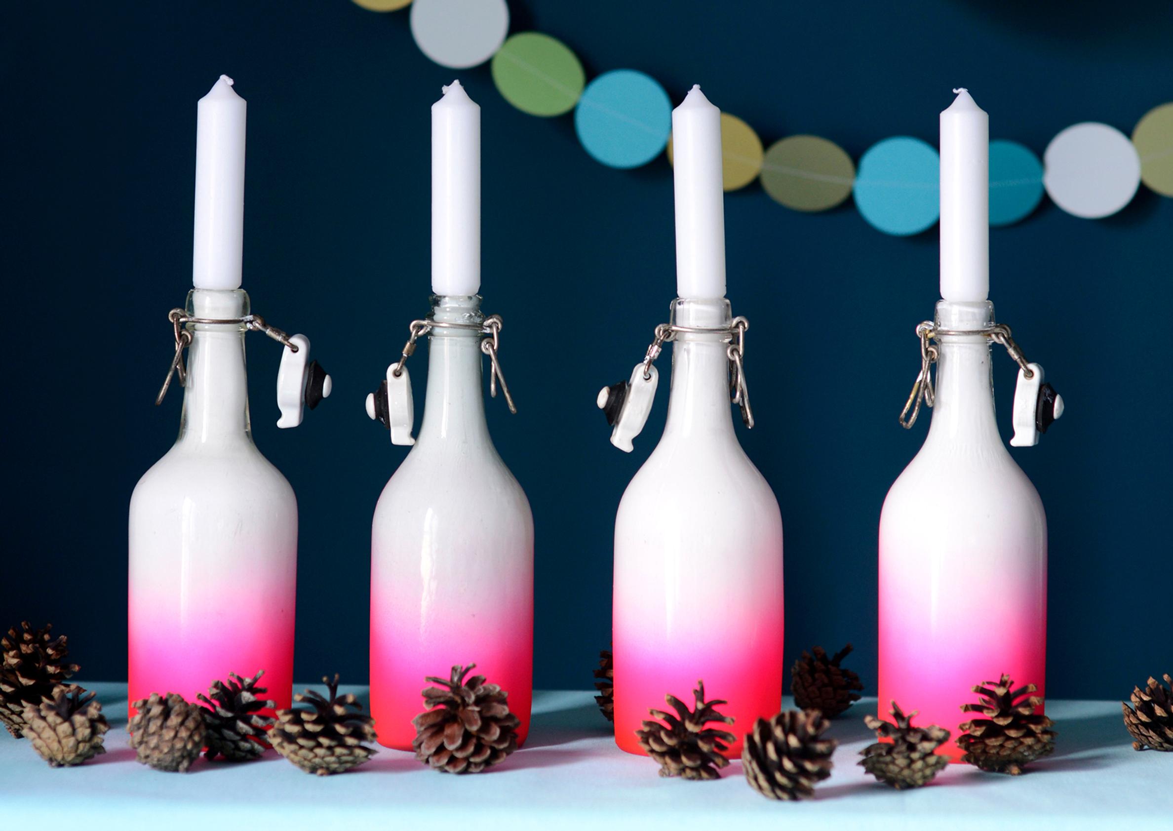 Give your glass bottles a gradient-dyed glow