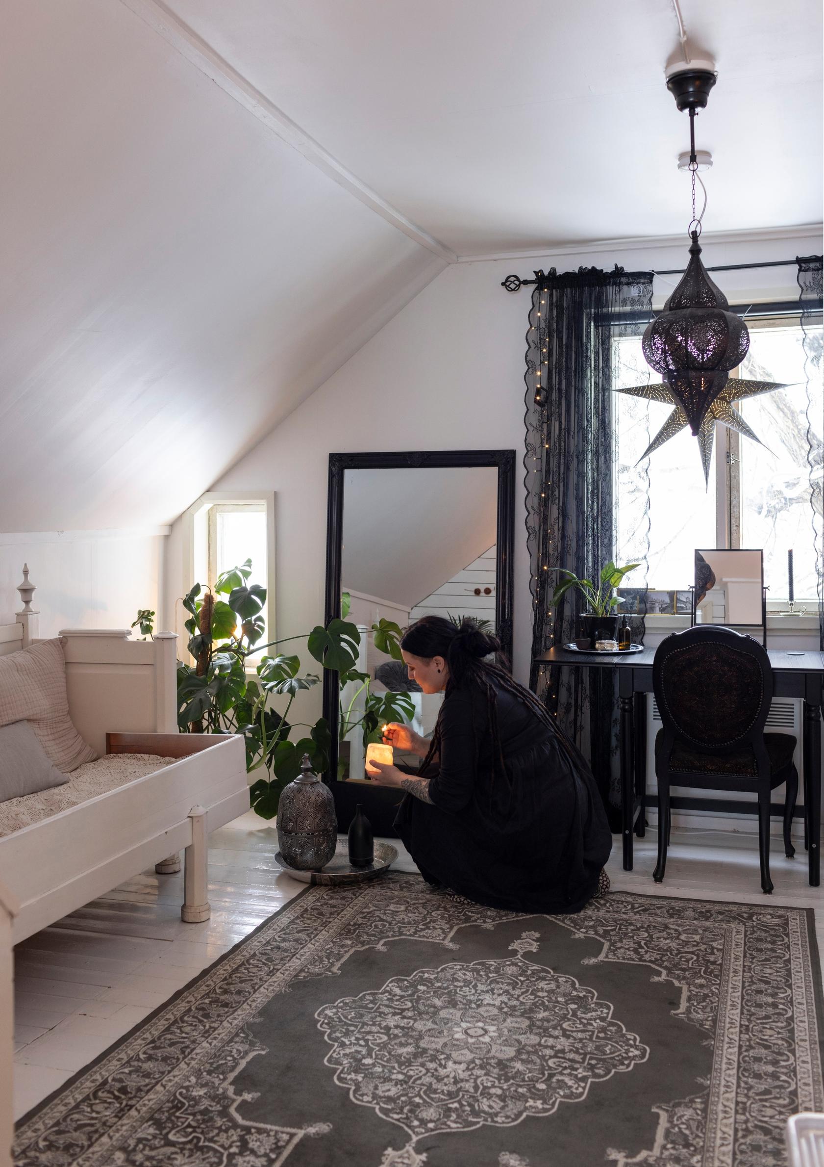 Jenna Pigg in the yoga room