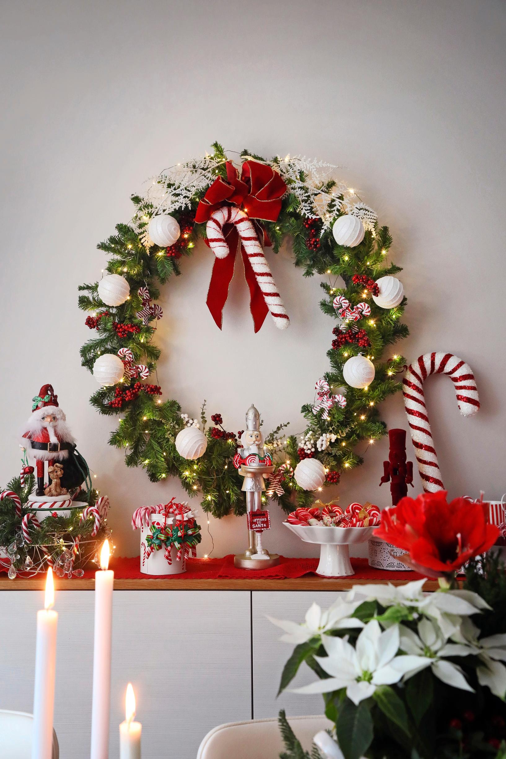 A giant decorated wreath.