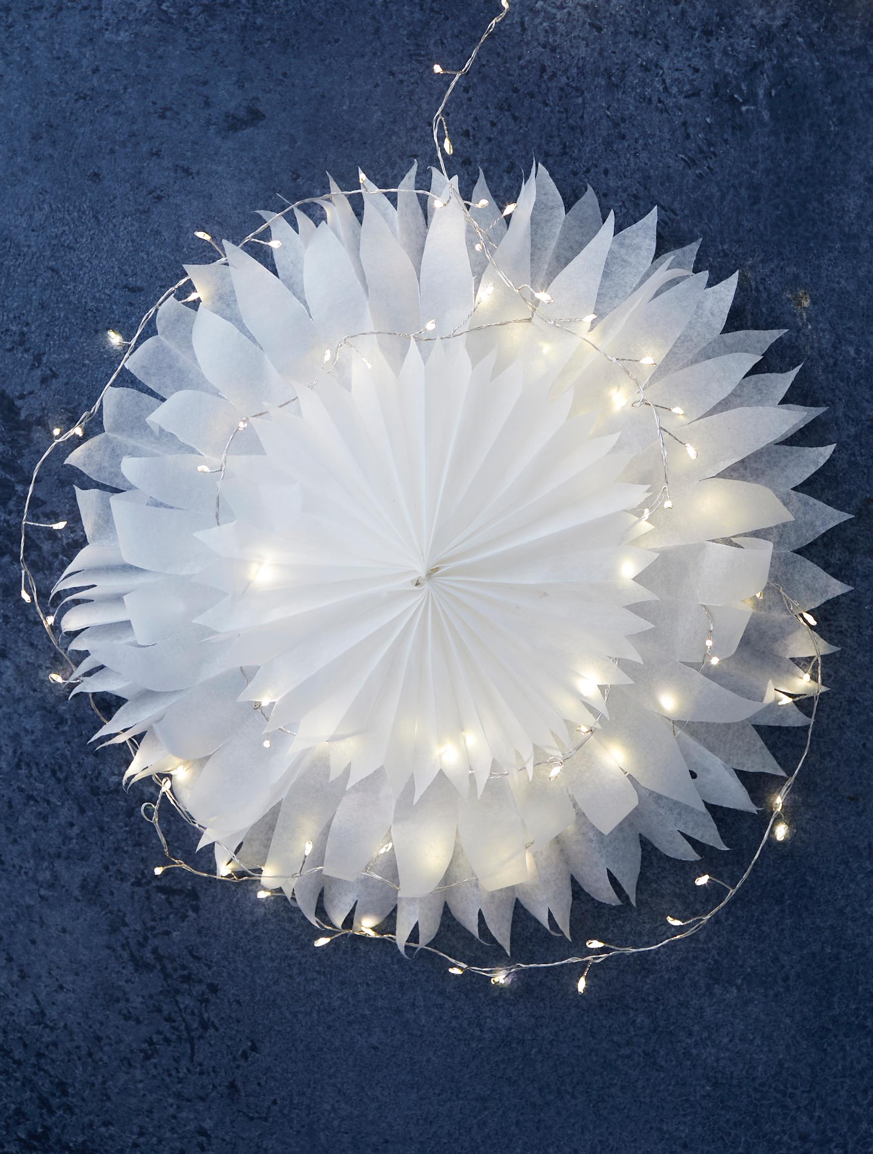 Snow flower made from parchment paper